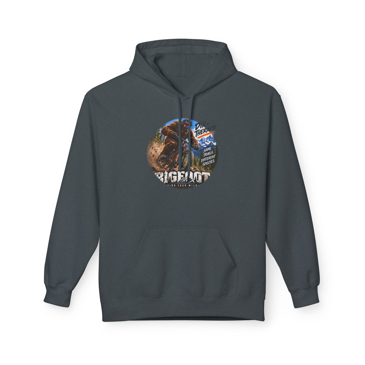 Bigfoot Vintage Forest Circle hoodie | Sasquatch Retro Nature Design