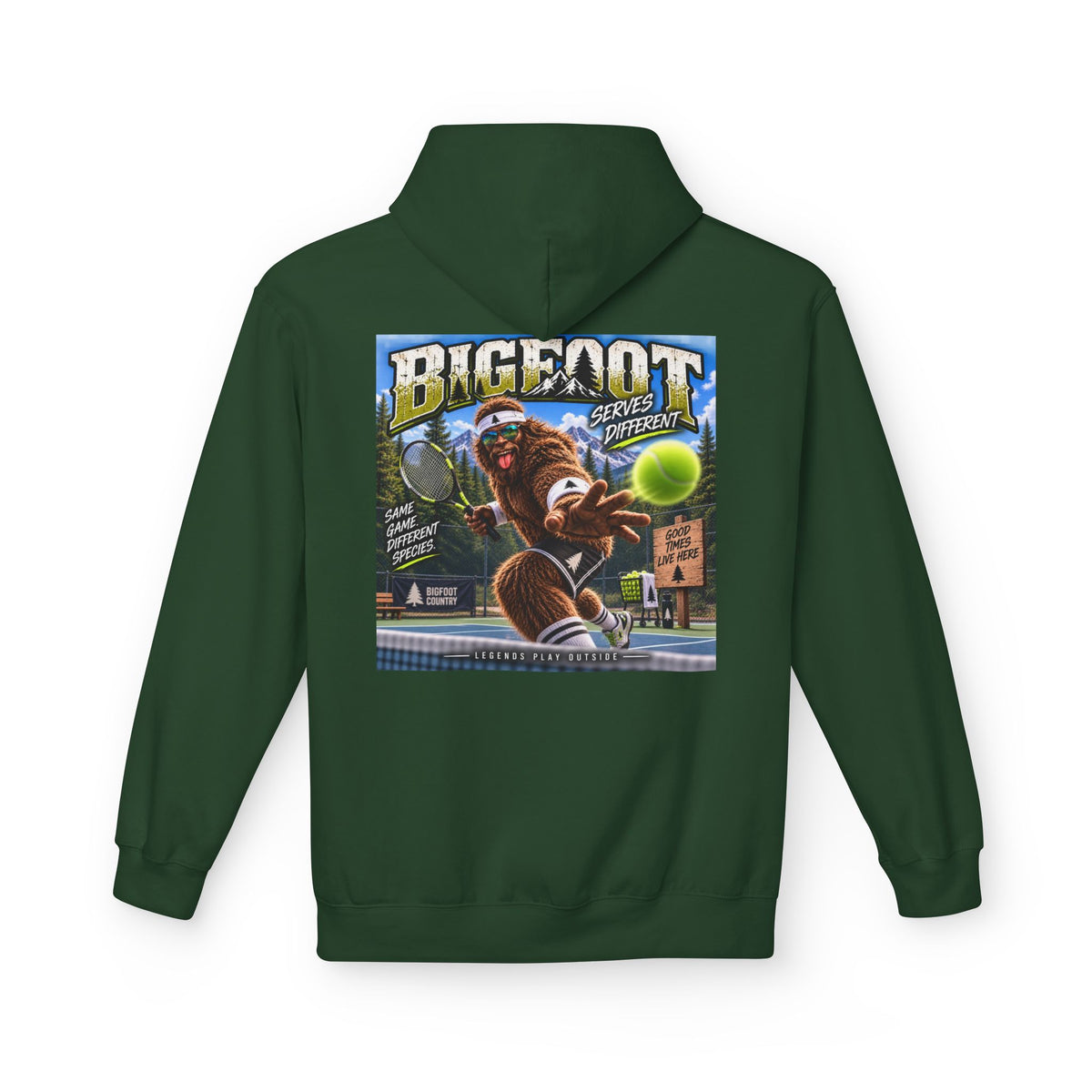 Back Print -  Bigfoot Retro Poster Hoodie | Sasquatch Vintage Cryptid Design