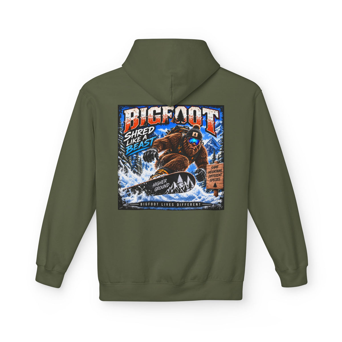 Back Print -  Bigfoot Sasquatch Graphic Hoodie | Mountain Forest Cryptid Design
