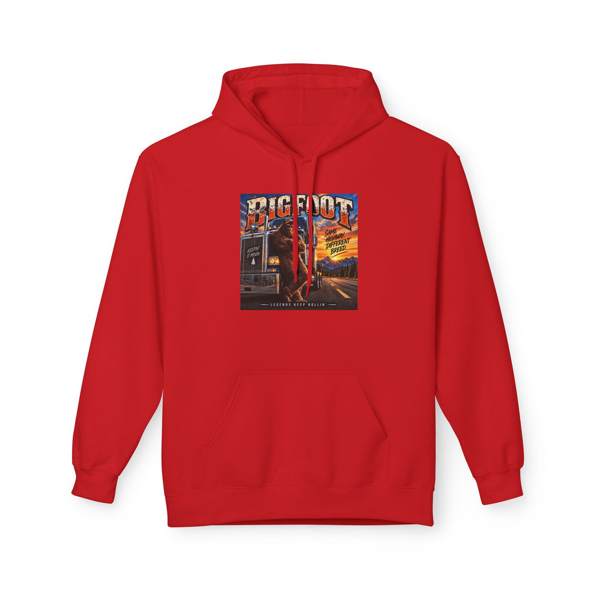 Bigfoot Road Trip Hoodie | Retro Neon Sasquatch Poster