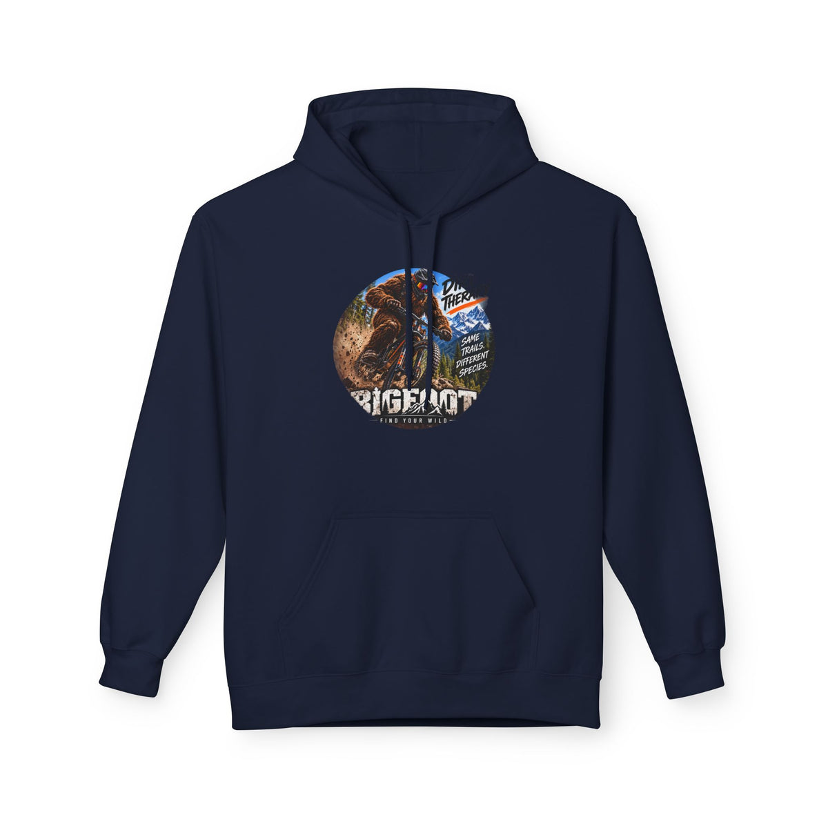 Bigfoot Vintage Forest Circle hoodie | Sasquatch Retro Nature Design