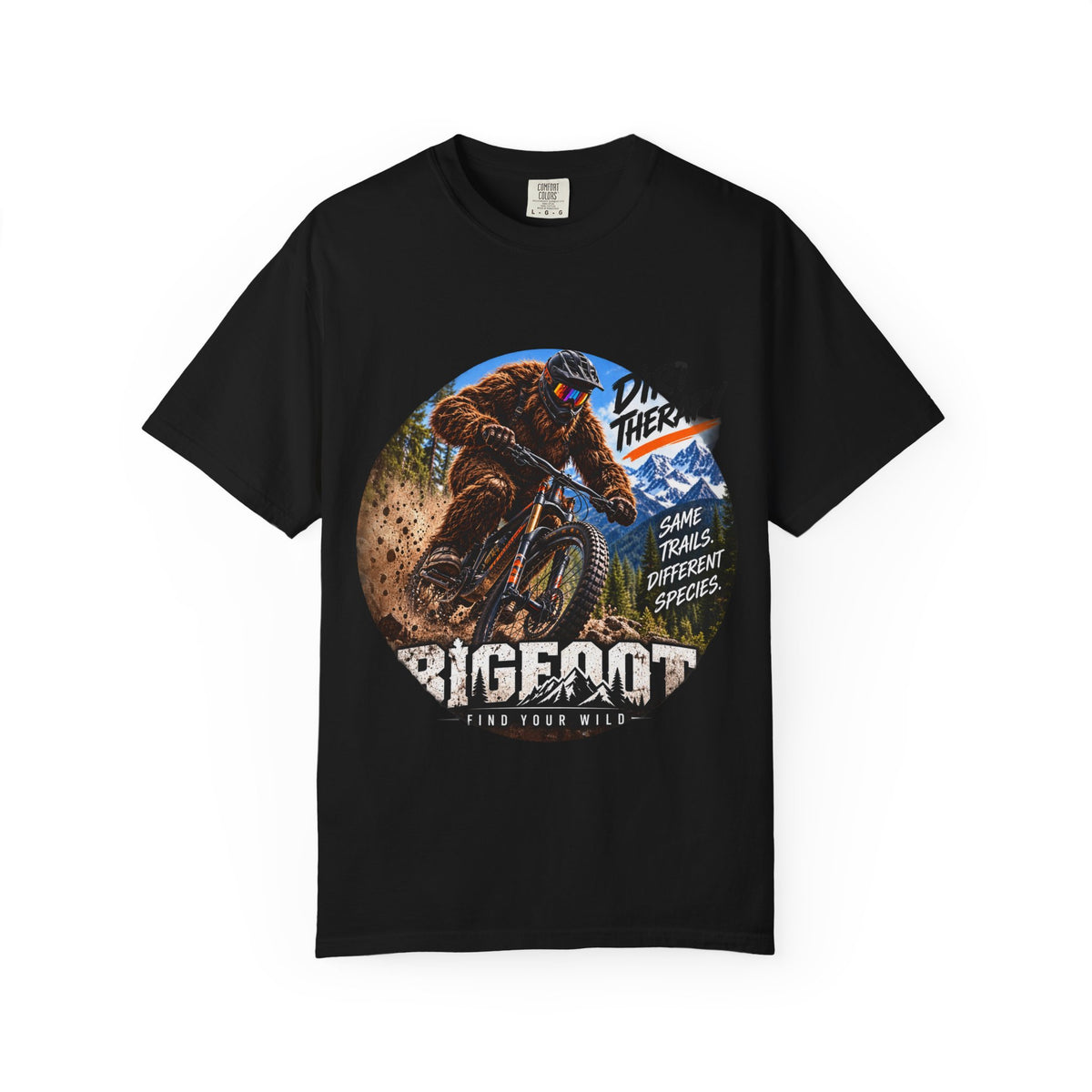 Dirt Therapy Mountain Biker Graphic T-Shirt | Bigfoot Trail Adventure