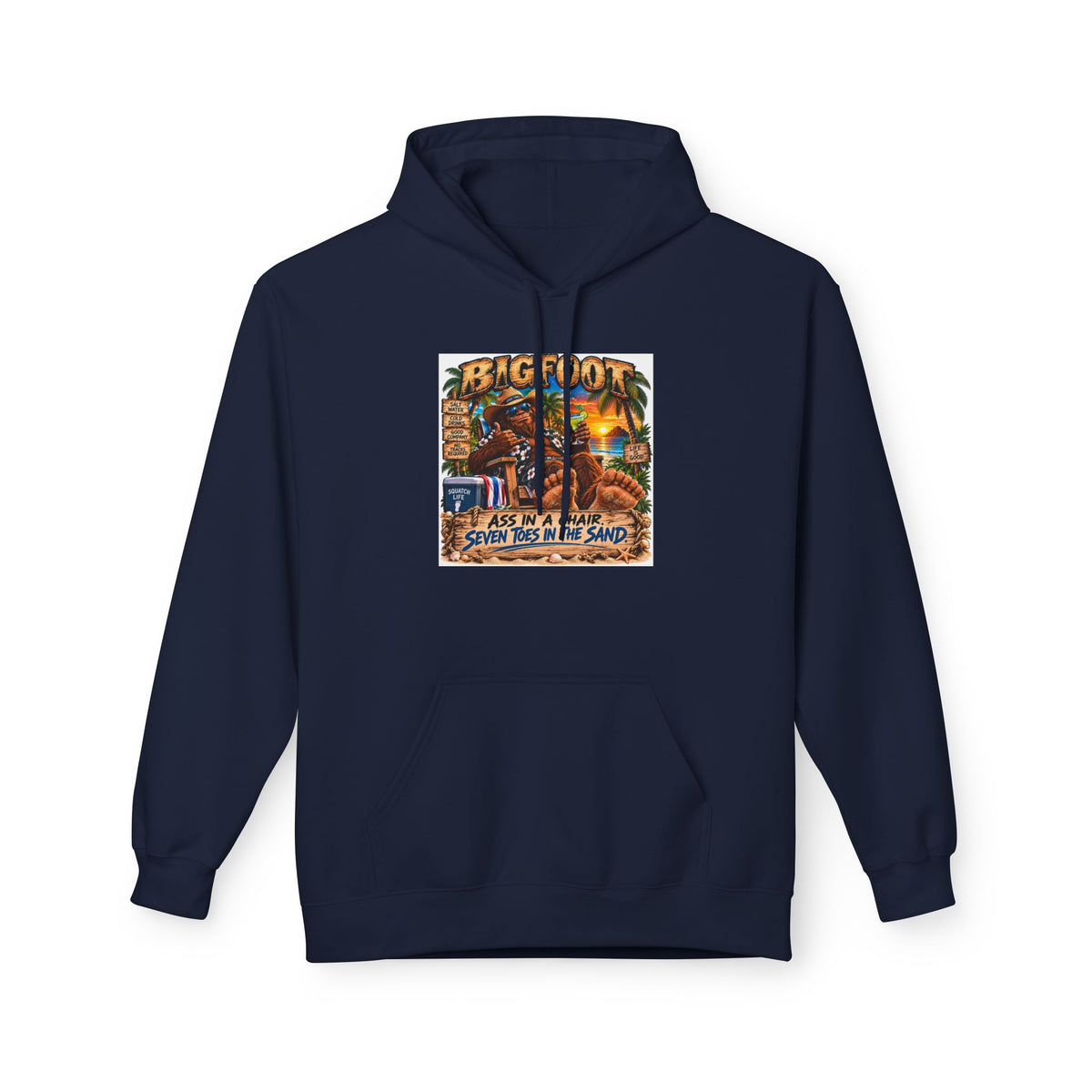 Big Lot Vintage Tropical Scene Hoodie | Sunset Palm Trees, Beach Road Sign