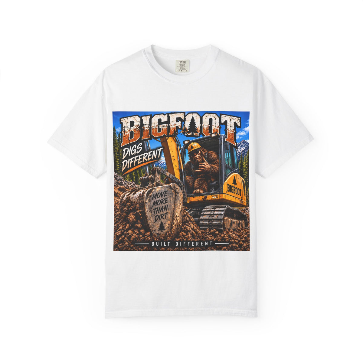 Bigfoot Digs Different excavator shirt | T-Shirt