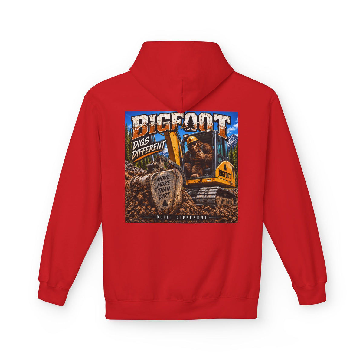 Back Print -  Bigfoot Adventure Illustration Hoodie | Retro Sasquatch Forest Design