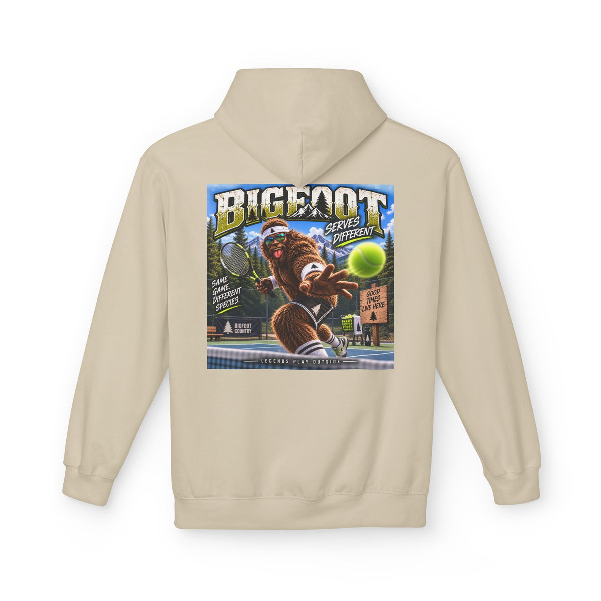 Back Print -  Bigfoot Retro Poster Hoodie | Sasquatch Vintage Cryptid Design