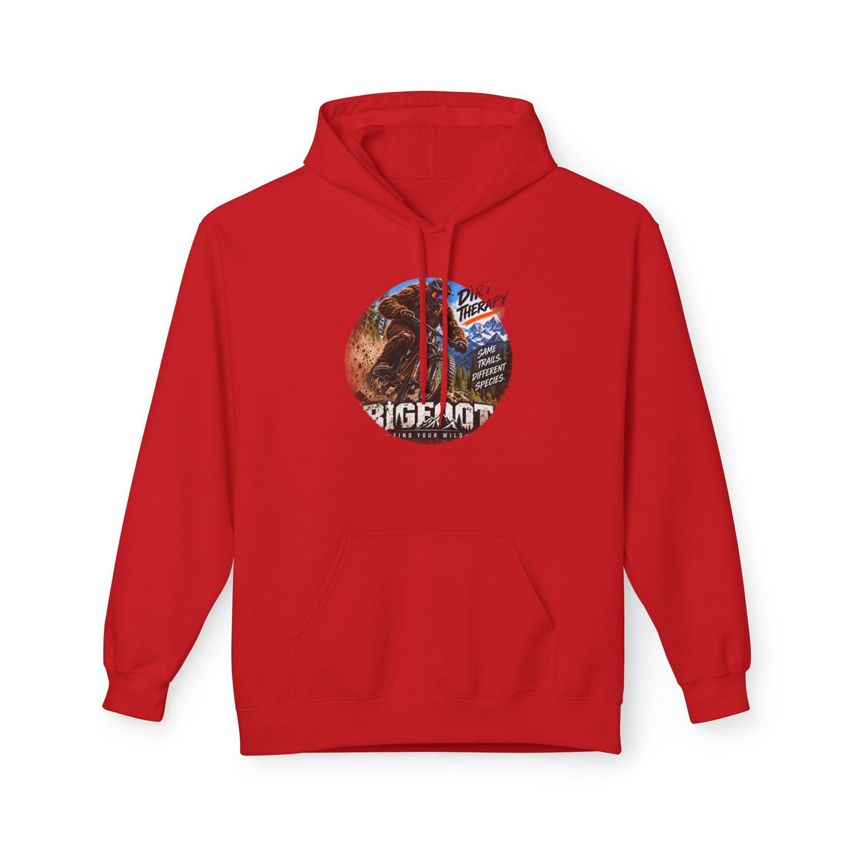 Bigfoot Vintage Forest Circle hoodie | Sasquatch Retro Nature Design