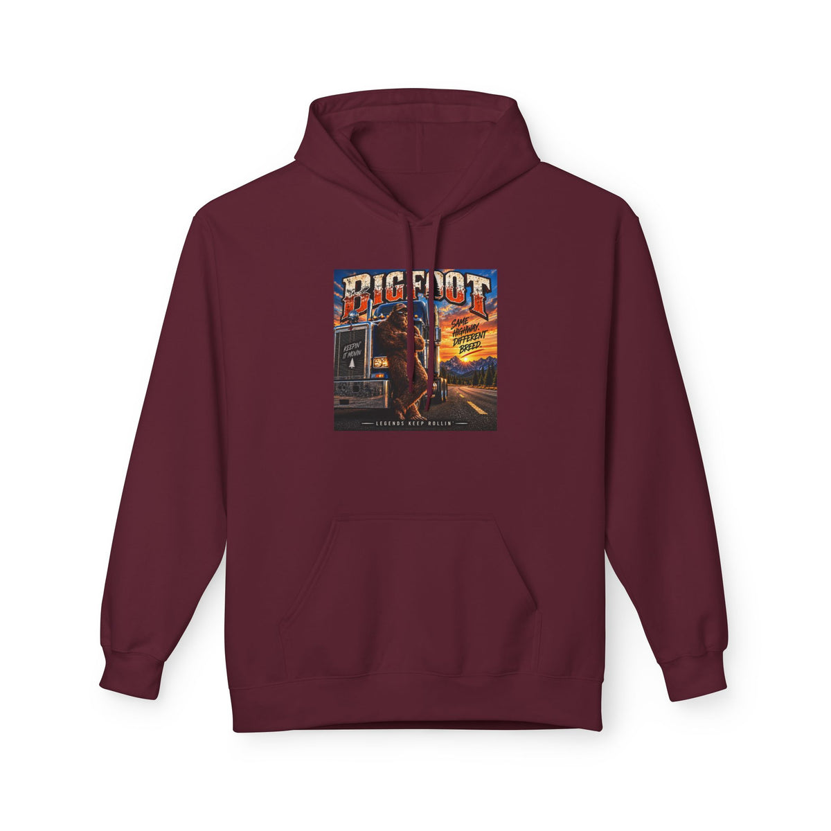 Bigfoot Road Trip Hoodie | Retro Neon Sasquatch Poster