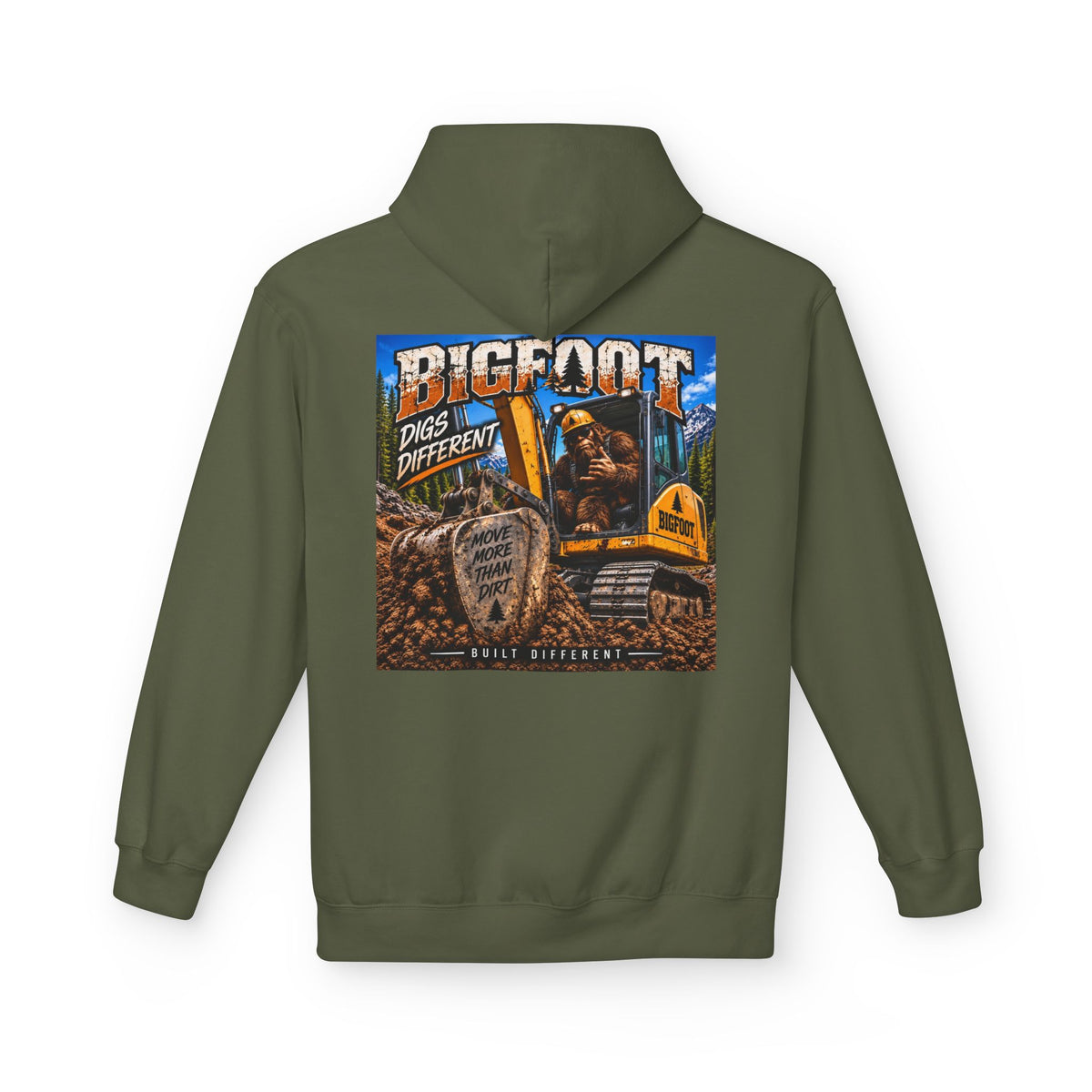 Back Print -  Bigfoot Adventure Illustration Hoodie | Retro Sasquatch Forest Design
