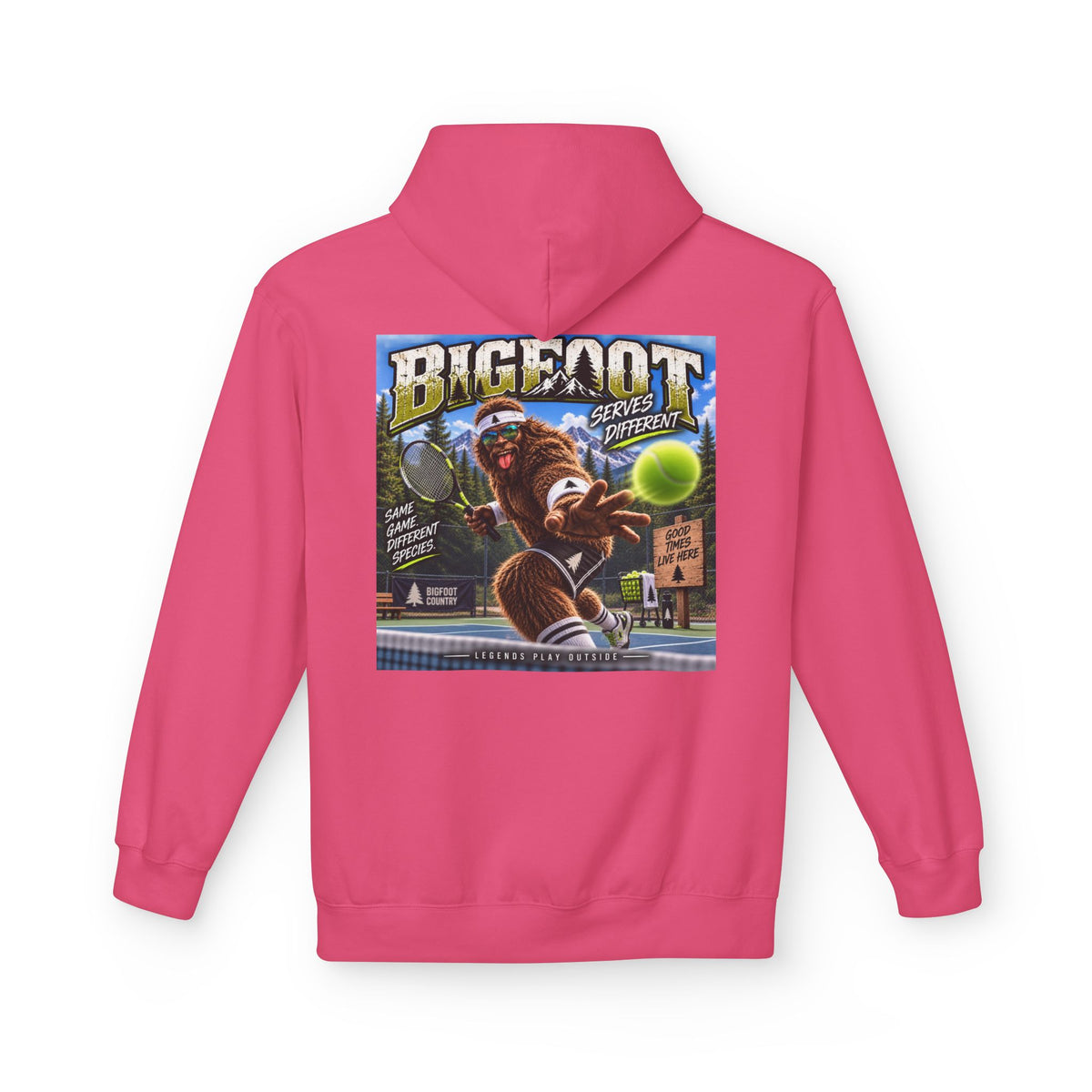 Back Print -  Bigfoot Retro Poster Hoodie | Sasquatch Vintage Cryptid Design