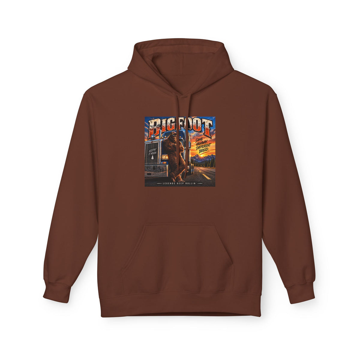Bigfoot Road Trip Hoodie | Retro Neon Sasquatch Poster