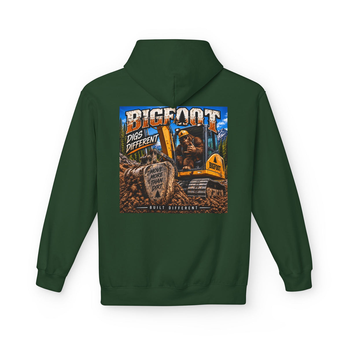 Back Print -  Bigfoot Adventure Illustration Hoodie | Retro Sasquatch Forest Design