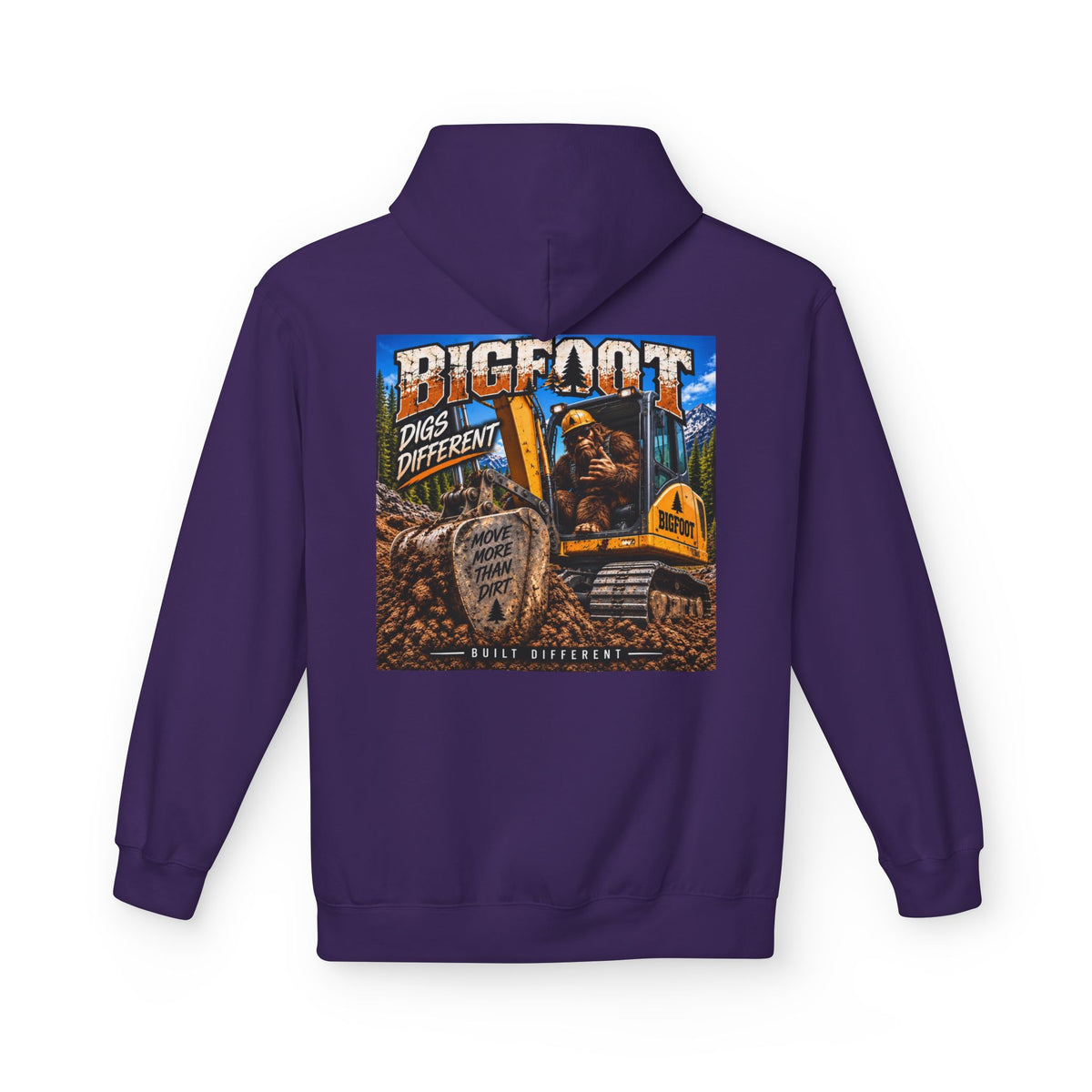 Back Print -  Bigfoot Adventure Illustration Hoodie | Retro Sasquatch Forest Design