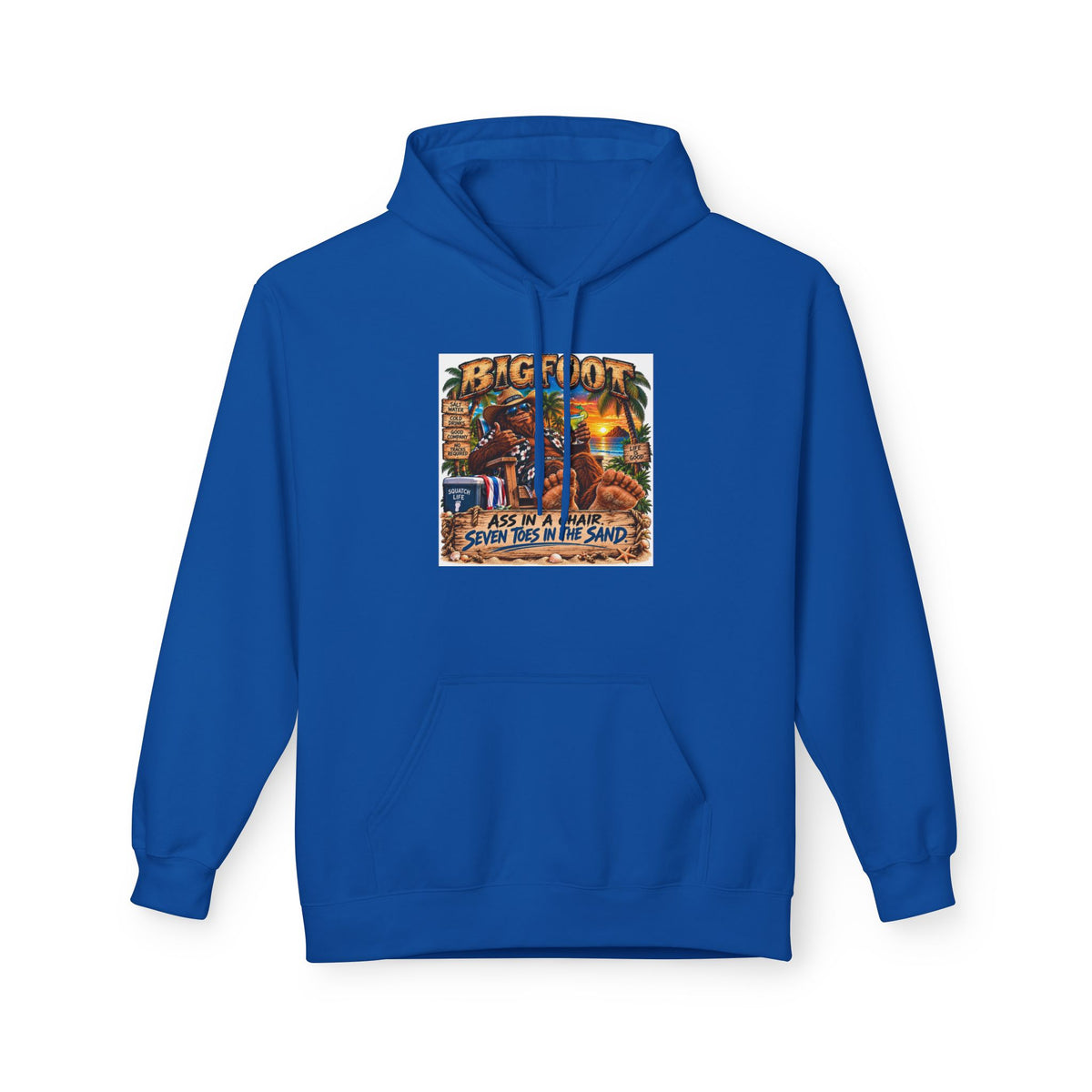 Big Lot Vintage Tropical Scene Hoodie | Sunset Palm Trees, Beach Road Sign