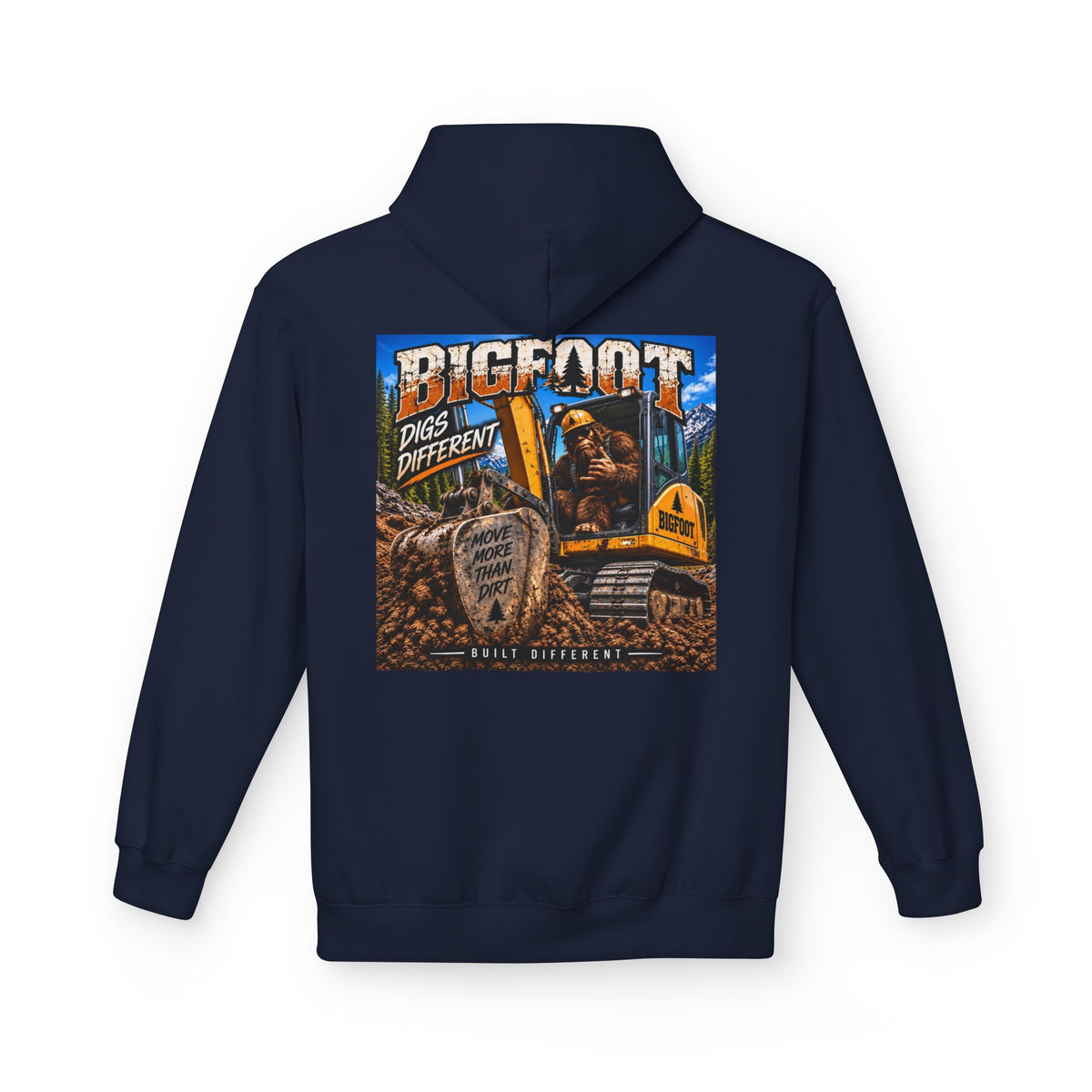 Back Print -  Bigfoot Adventure Illustration Hoodie | Retro Sasquatch Forest Design