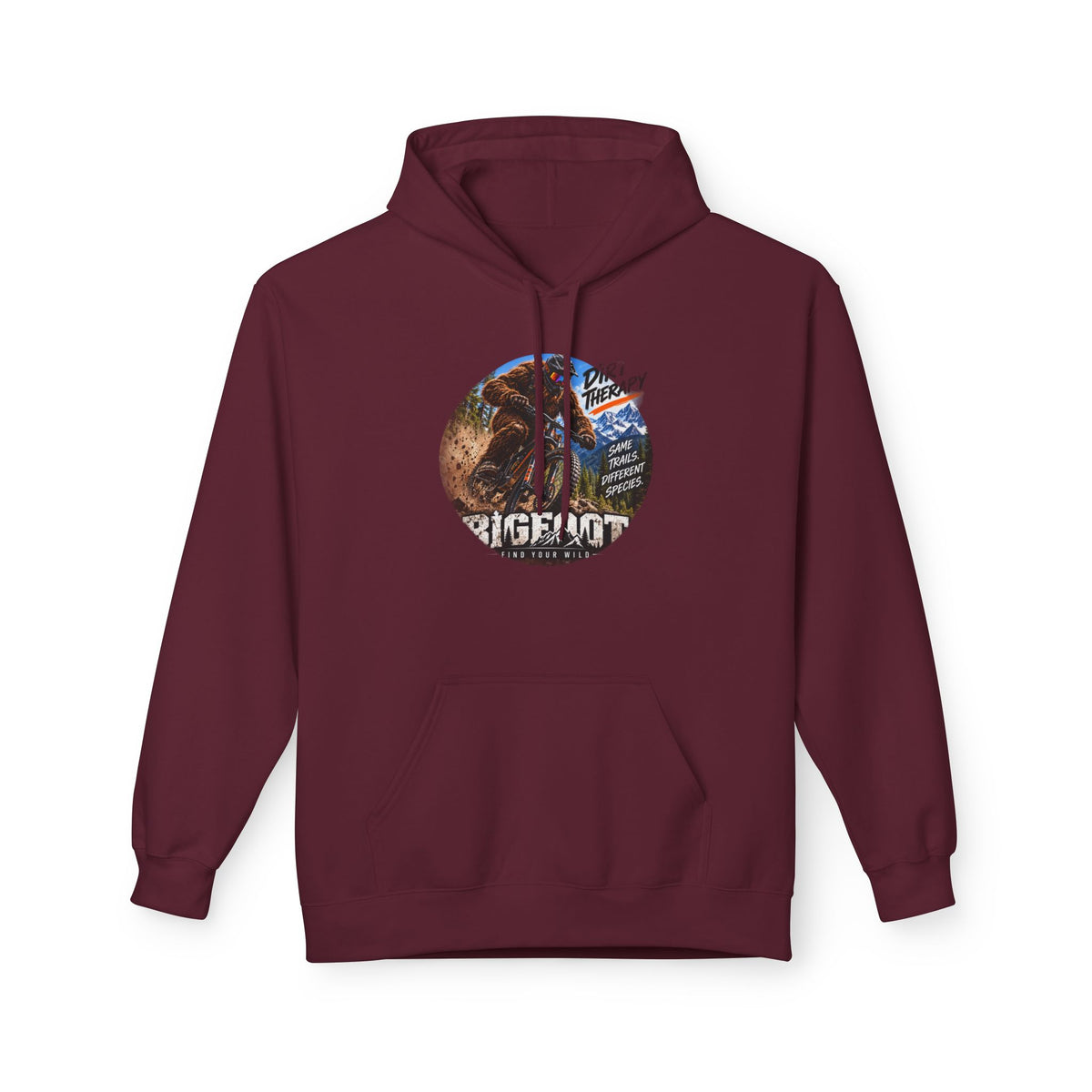Bigfoot Vintage Forest Circle hoodie | Sasquatch Retro Nature Design