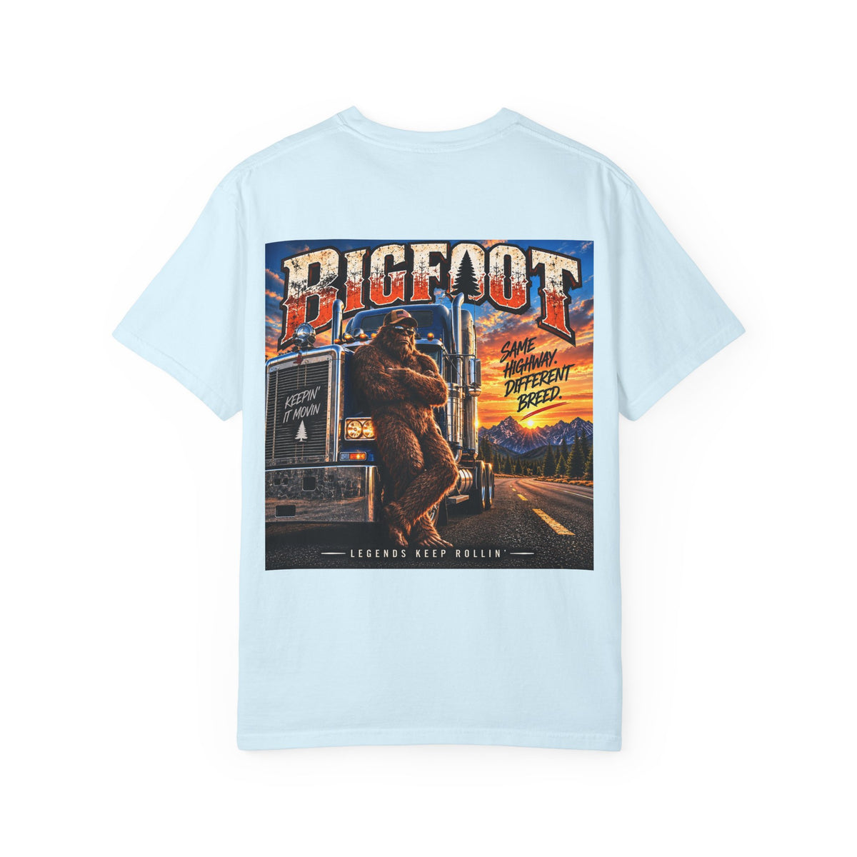 Back-Print  Bigfoot Trucker Vintage Graphic T-Shirt | Sasquatch Highway Retro Design