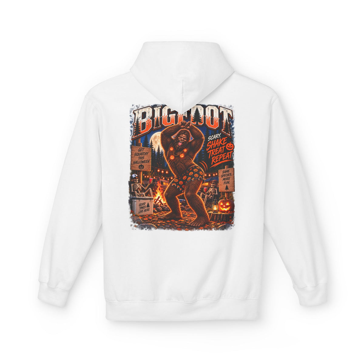 Back Print - Vintage Horror Movie Collage Hoodie | Retro B-Movie Poster Design
