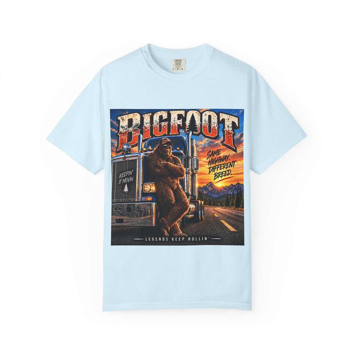 Bigfoot Trucker Vintage Graphic T-Shirt | Sasquatch Highway Retro Design