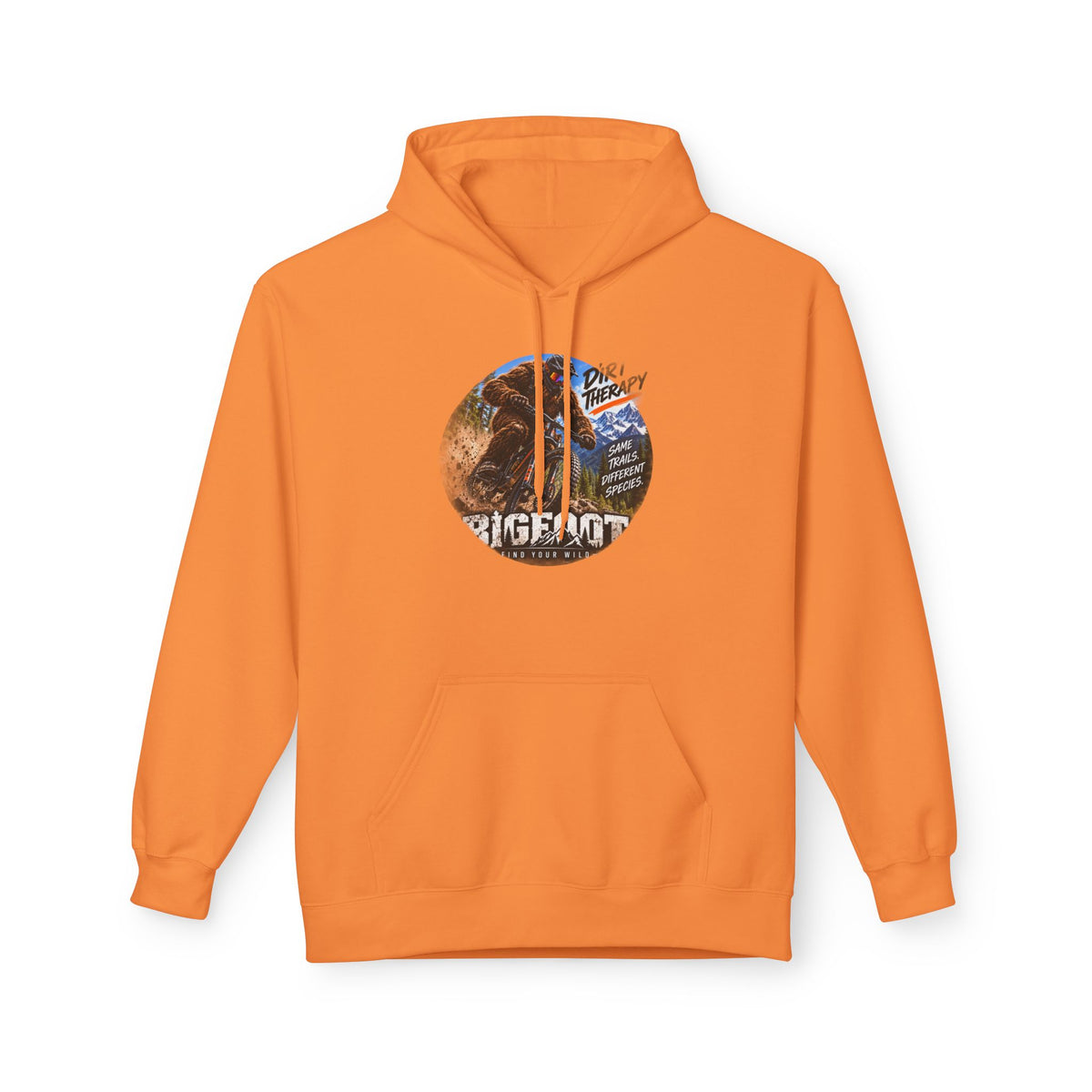 Bigfoot Vintage Forest Circle hoodie | Sasquatch Retro Nature Design