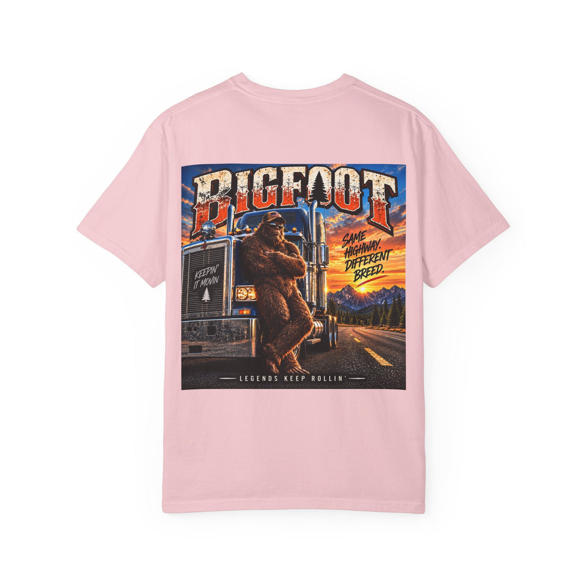 Back-Print  Bigfoot Trucker Vintage Graphic T-Shirt | Sasquatch Highway Retro Design