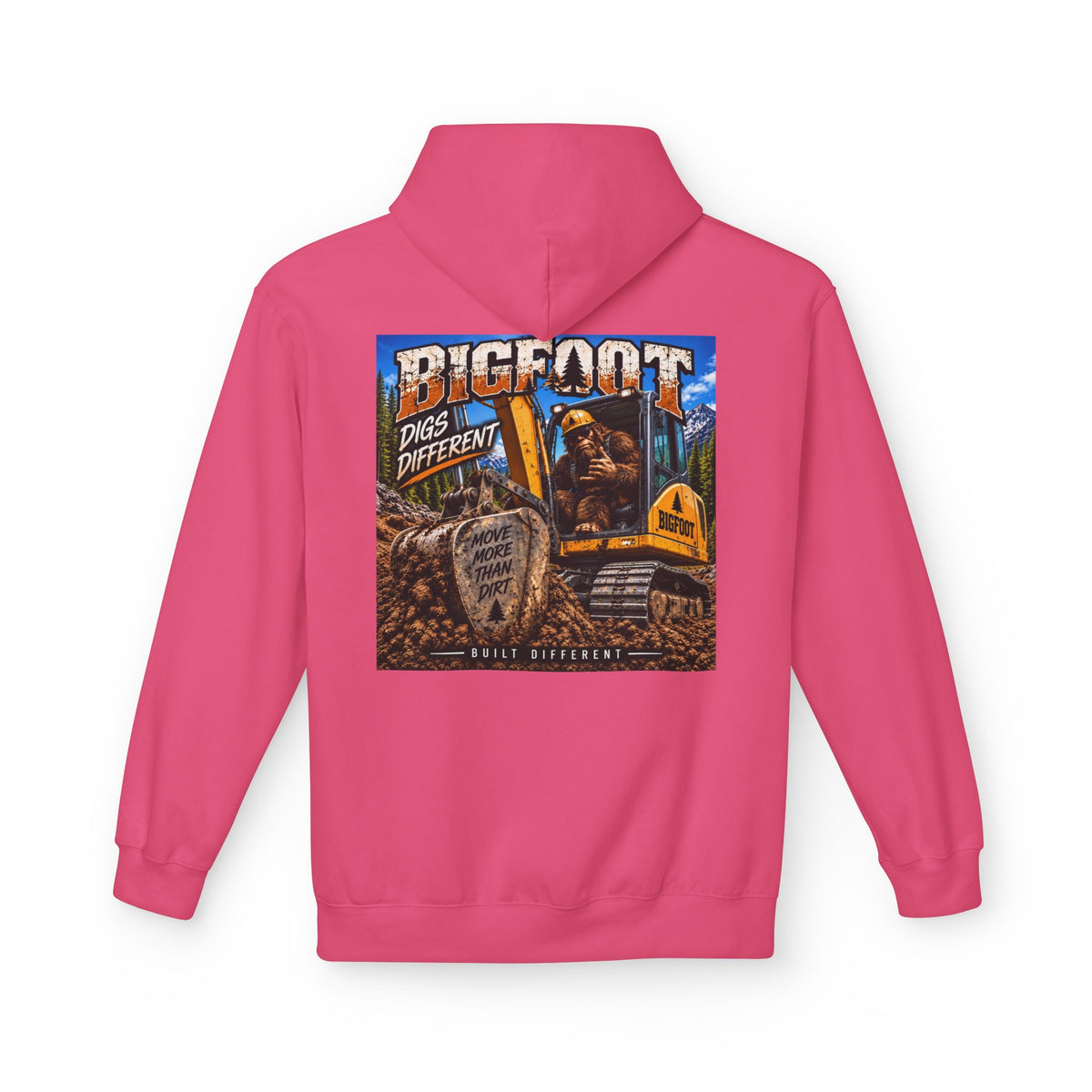 Back Print -  Bigfoot Adventure Illustration Hoodie | Retro Sasquatch Forest Design