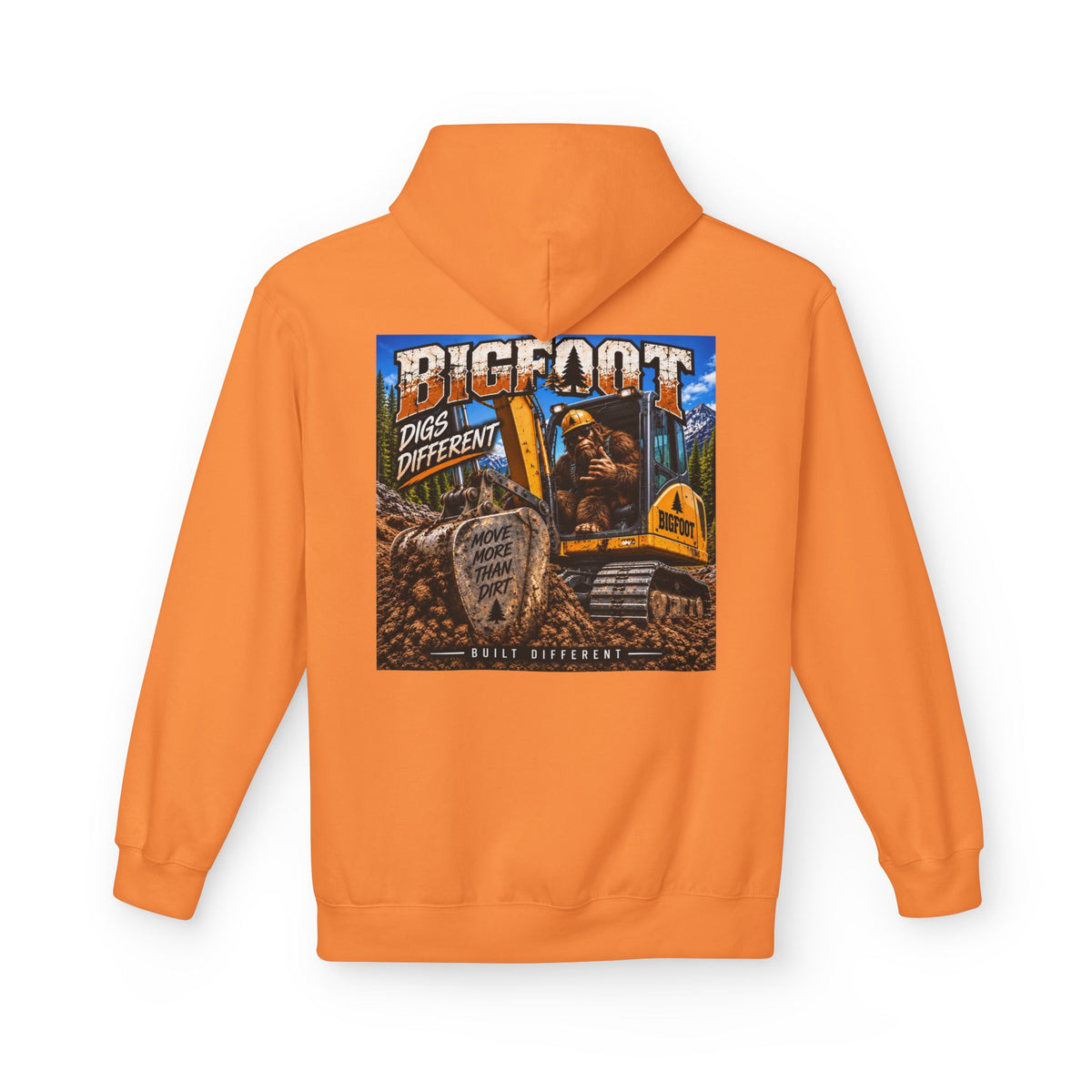 Back Print -  Bigfoot Adventure Illustration Hoodie | Retro Sasquatch Forest Design