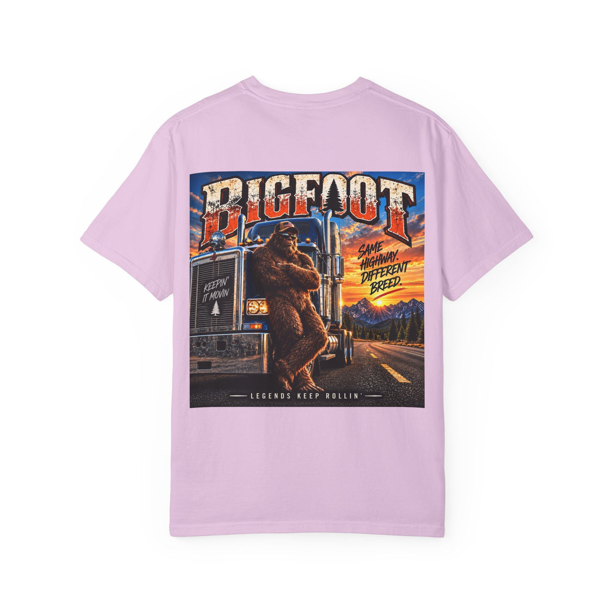 Back-Print  Bigfoot Trucker Vintage Graphic T-Shirt | Sasquatch Highway Retro Design