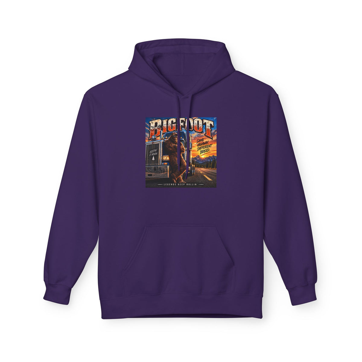 Bigfoot Road Trip Hoodie | Retro Neon Sasquatch Poster