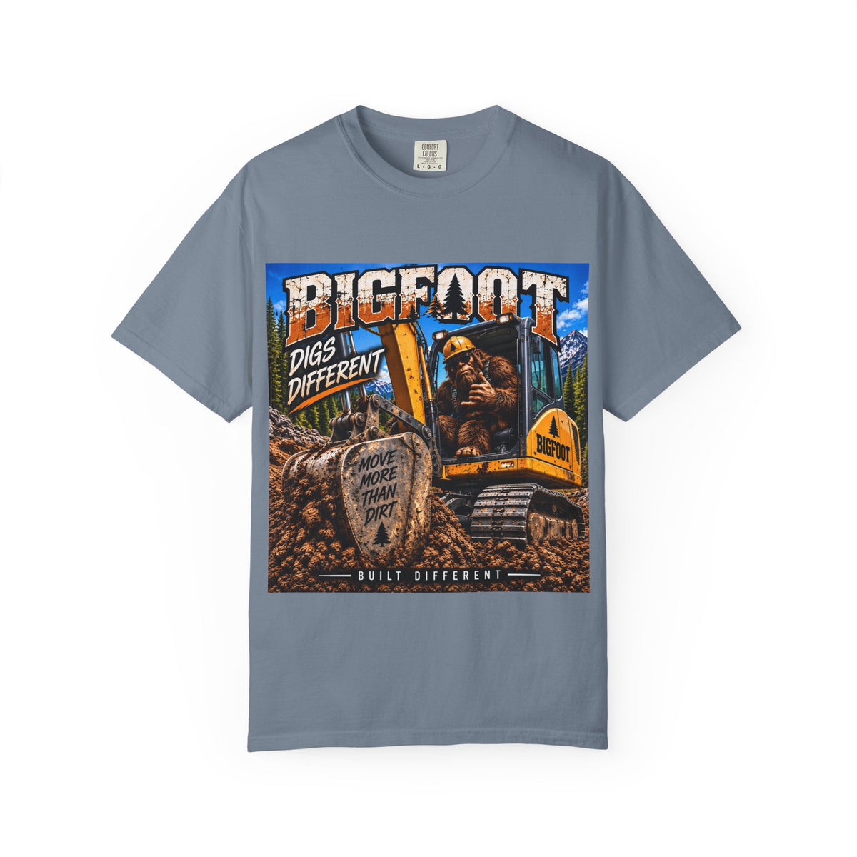 Bigfoot Digs Different excavator shirt | T-Shirt