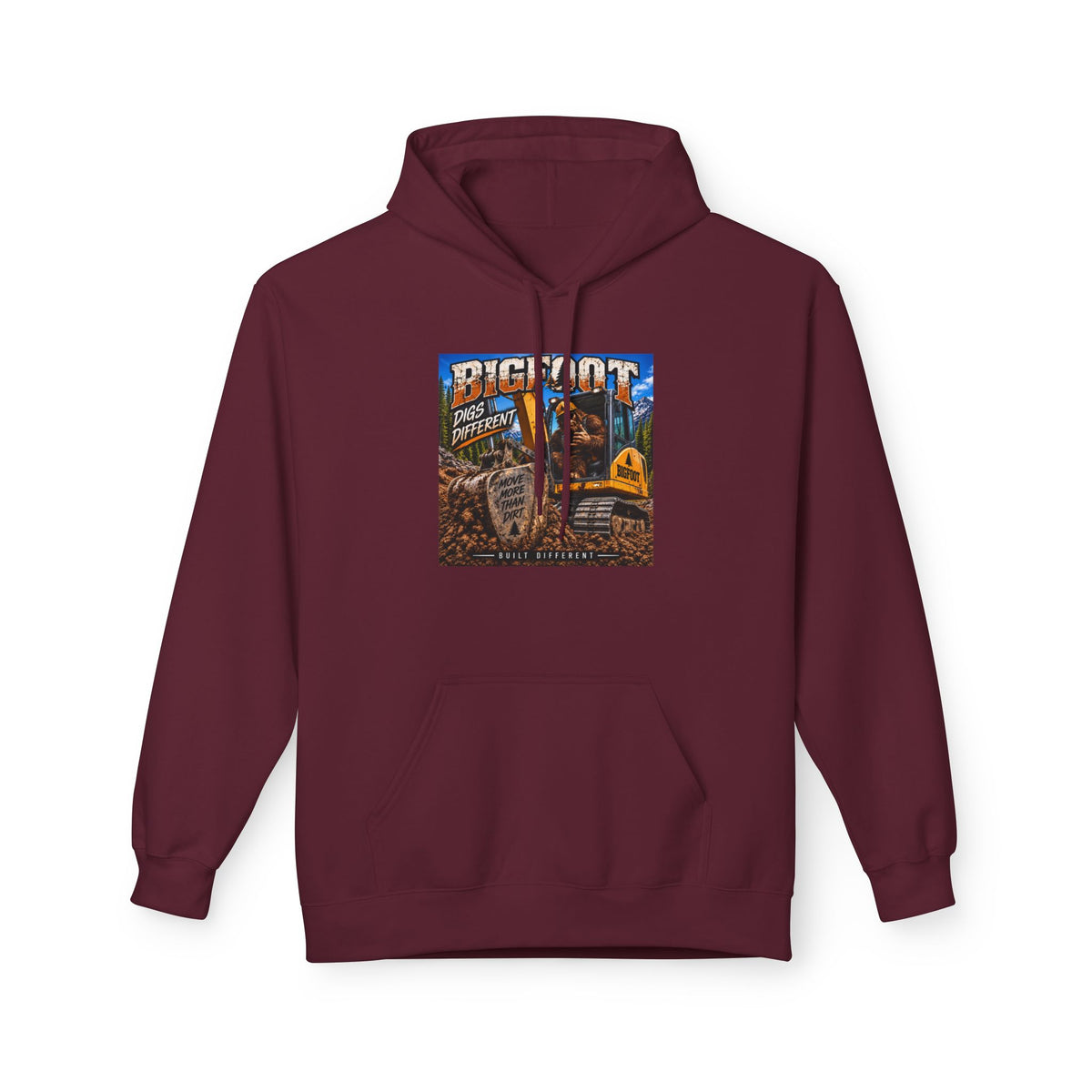 Bigfoot Adventure Illustration Hoodie | Retro Sasquatch Forest Design