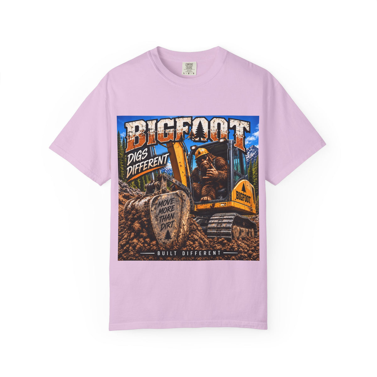 Bigfoot Digs Different excavator shirt | T-Shirt