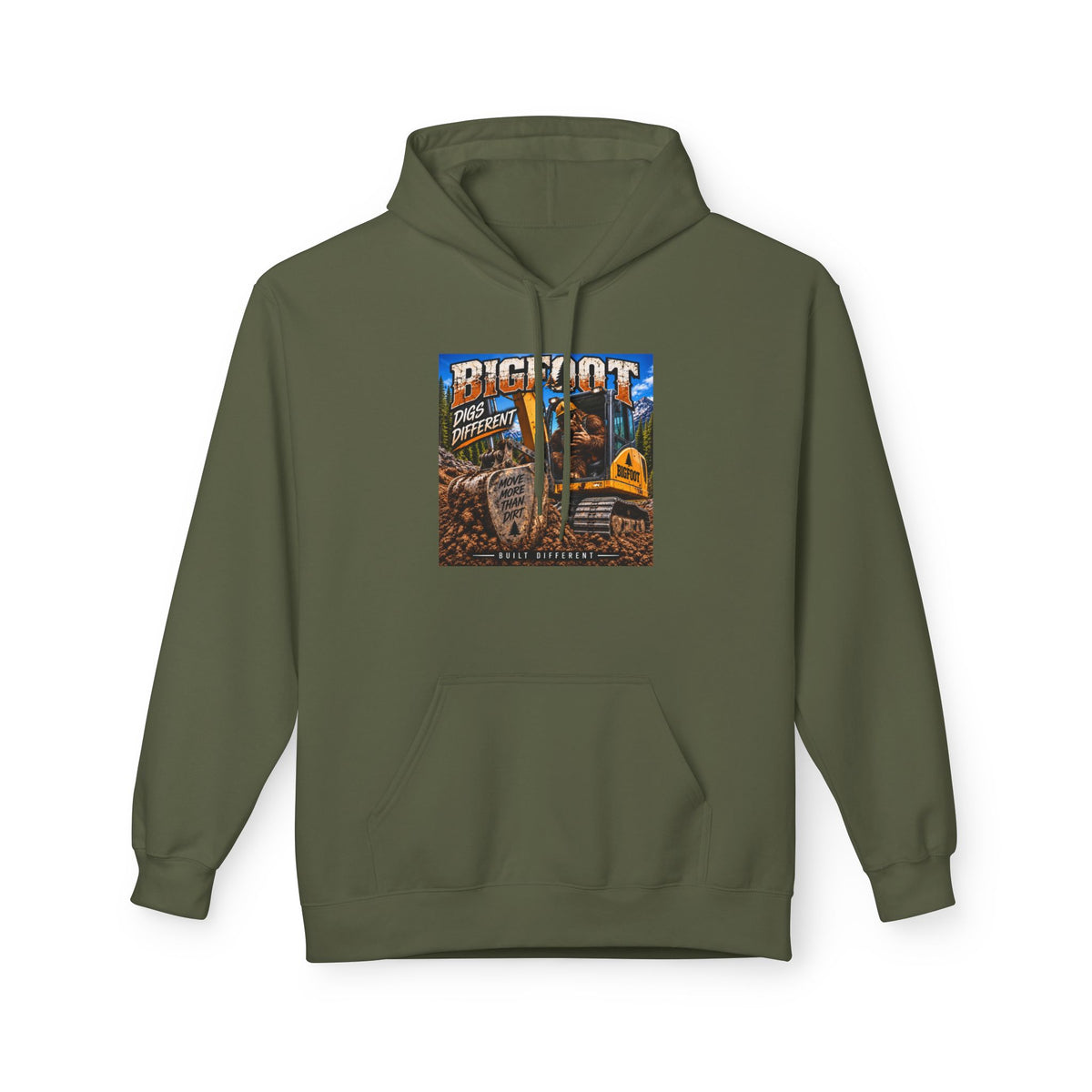 Bigfoot Adventure Illustration Hoodie | Retro Sasquatch Forest Design