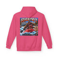Back Print - Bigfoot River Adventure Hoodie | Sasquatch Retro Poster Design