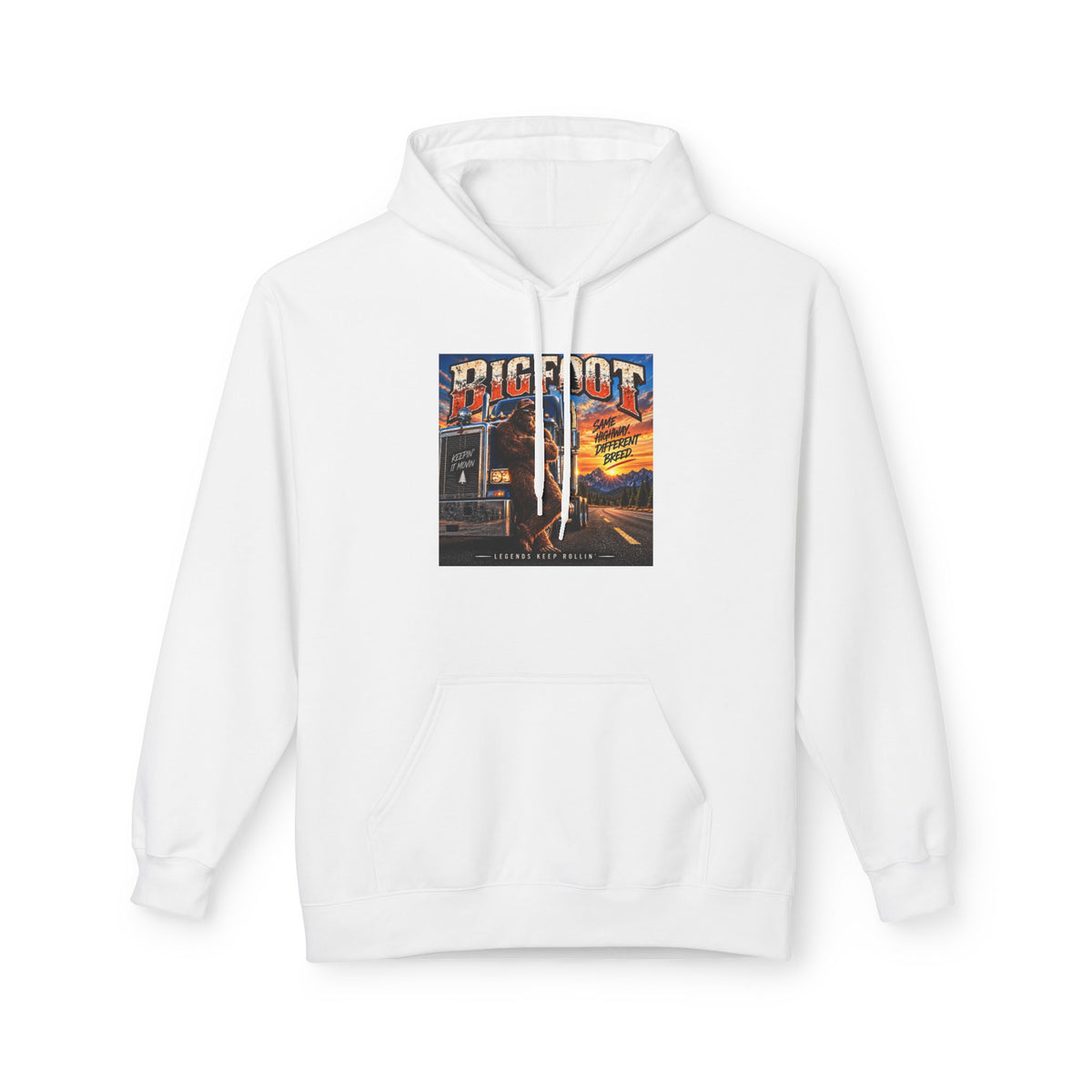 Bigfoot Road Trip Hoodie | Retro Neon Sasquatch Poster