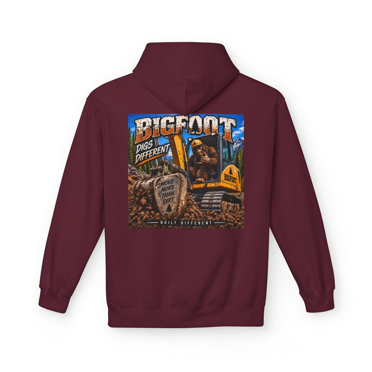 Back Print -  Bigfoot Adventure Illustration Hoodie | Retro Sasquatch Forest Design