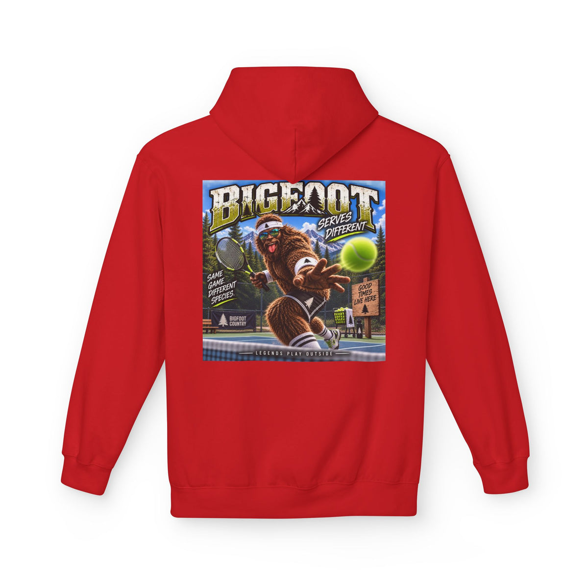 Back Print -  Bigfoot Retro Poster Hoodie | Sasquatch Vintage Cryptid Design