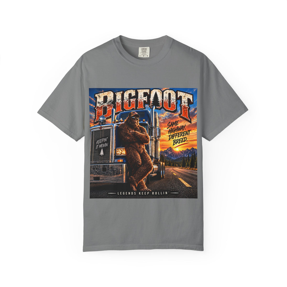 Bigfoot Trucker Vintage Graphic T-Shirt | Sasquatch Highway Retro Design