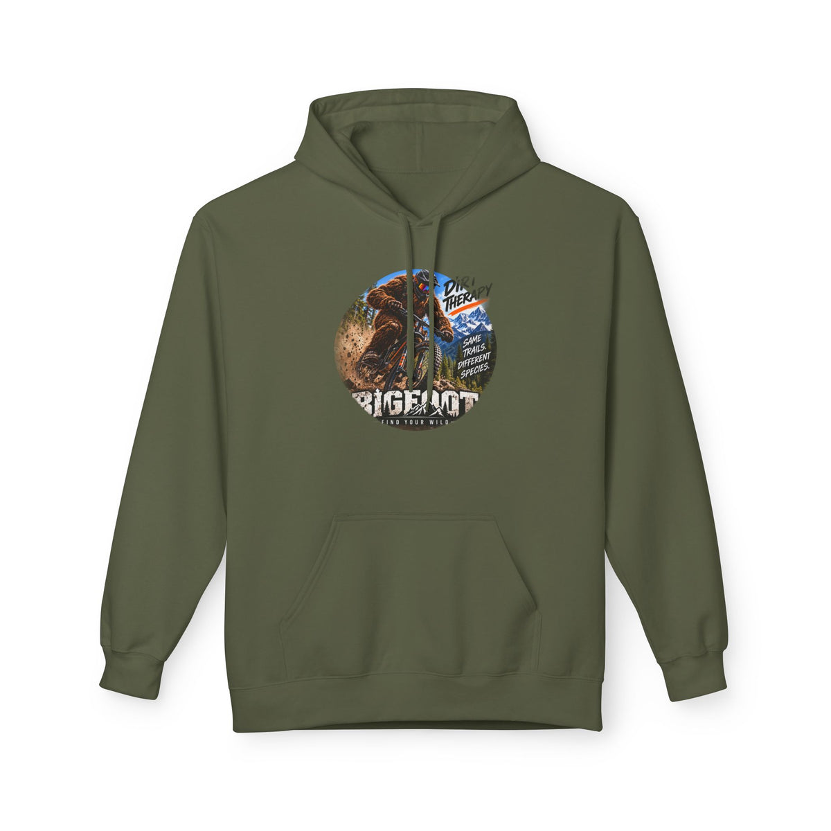 Bigfoot Vintage Forest Circle hoodie | Sasquatch Retro Nature Design
