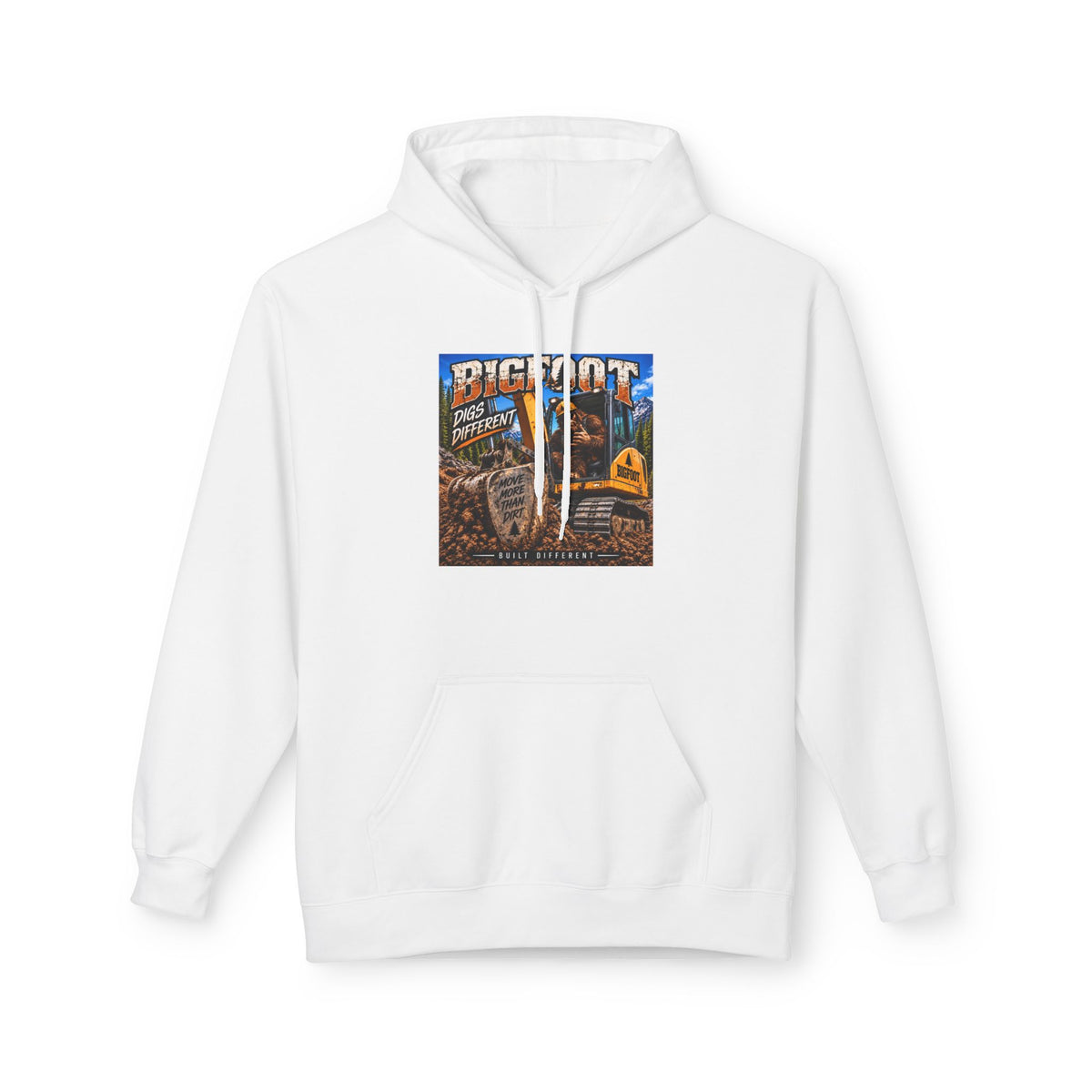 Bigfoot Adventure Illustration Hoodie | Retro Sasquatch Forest Design