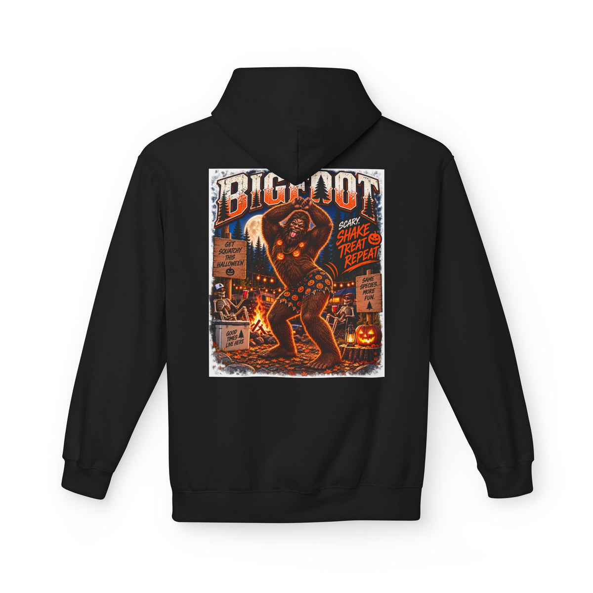 Back Print - Vintage Horror Movie Collage Hoodie | Retro B-Movie Poster Design