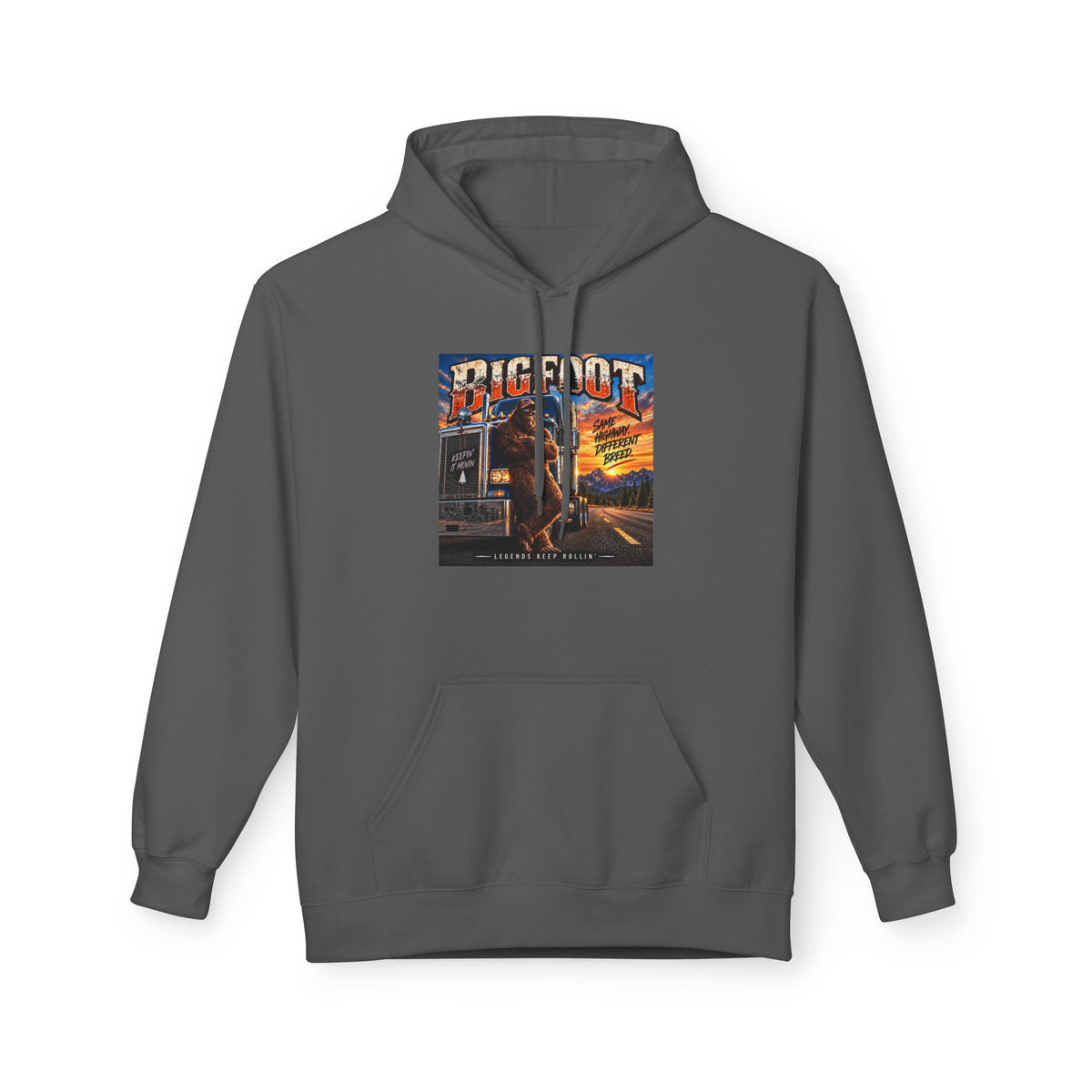 Bigfoot Road Trip Hoodie | Retro Neon Sasquatch Poster