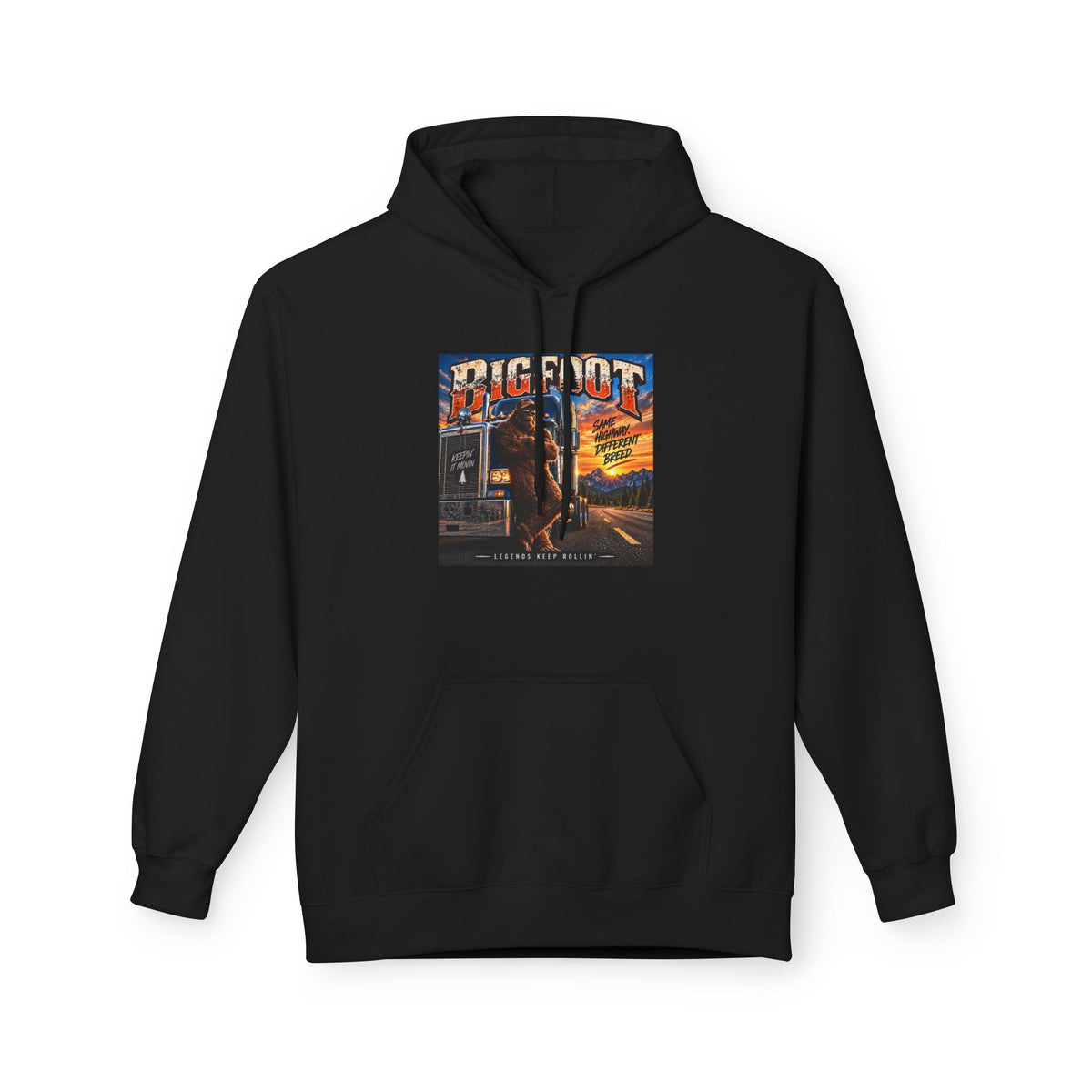 Bigfoot Road Trip Hoodie | Retro Neon Sasquatch Poster