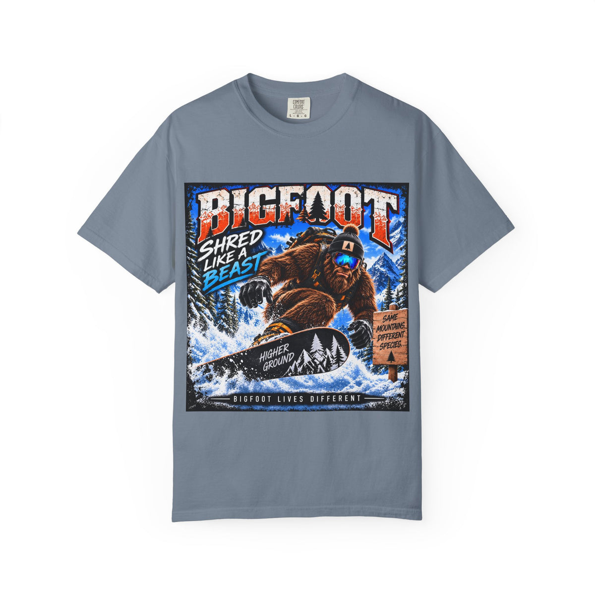 Bigfoot Snowboarder Illustration T-Shirt | Shred Like a Beast Tee