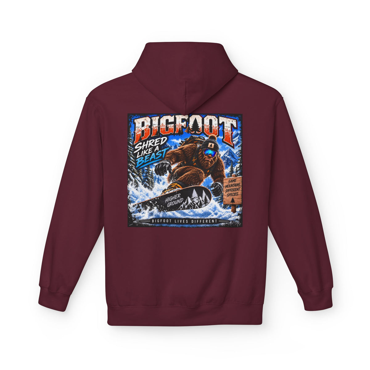 Back Print -  Bigfoot Sasquatch Graphic Hoodie | Mountain Forest Cryptid Design