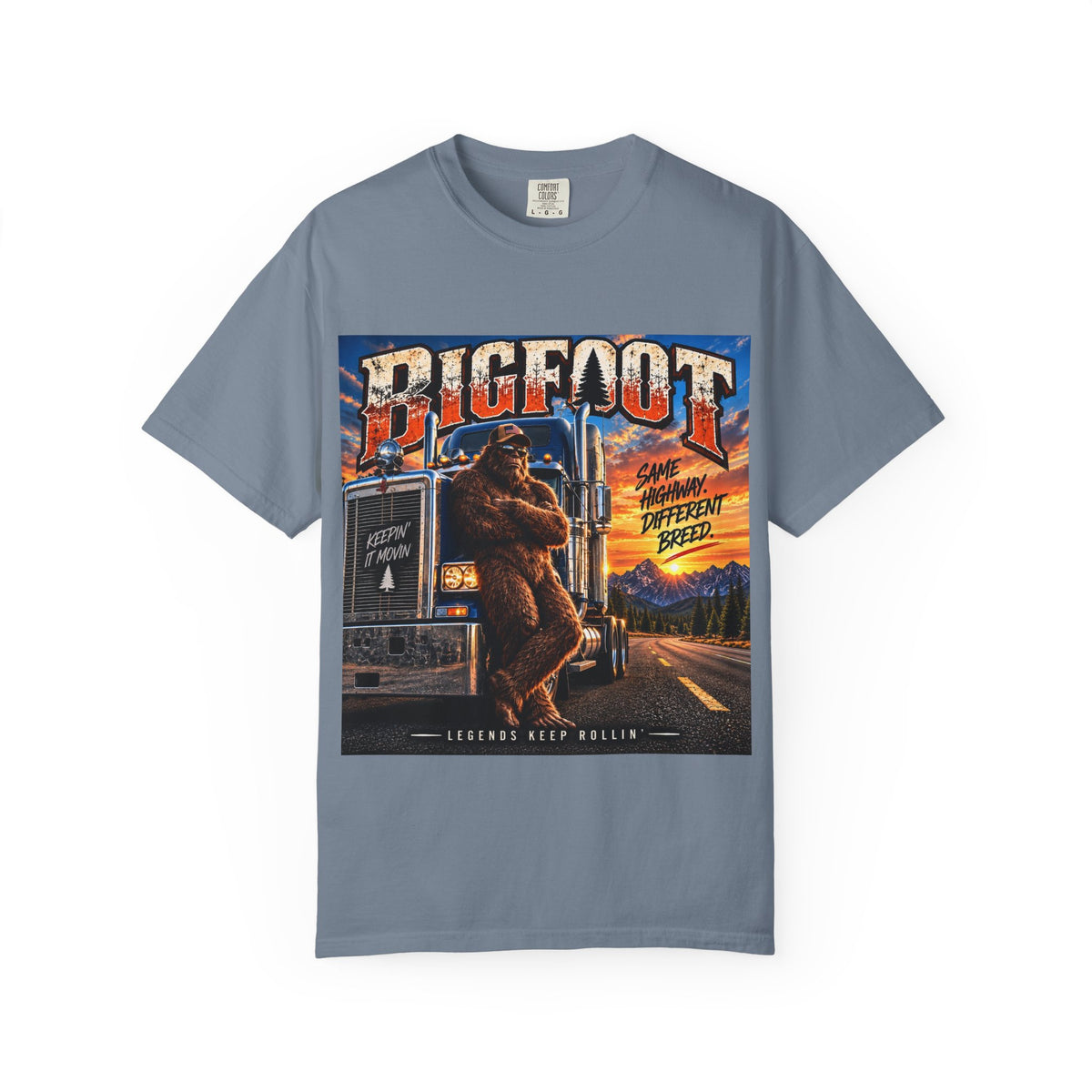 Bigfoot Trucker Vintage Graphic T-Shirt | Sasquatch Highway Retro Design