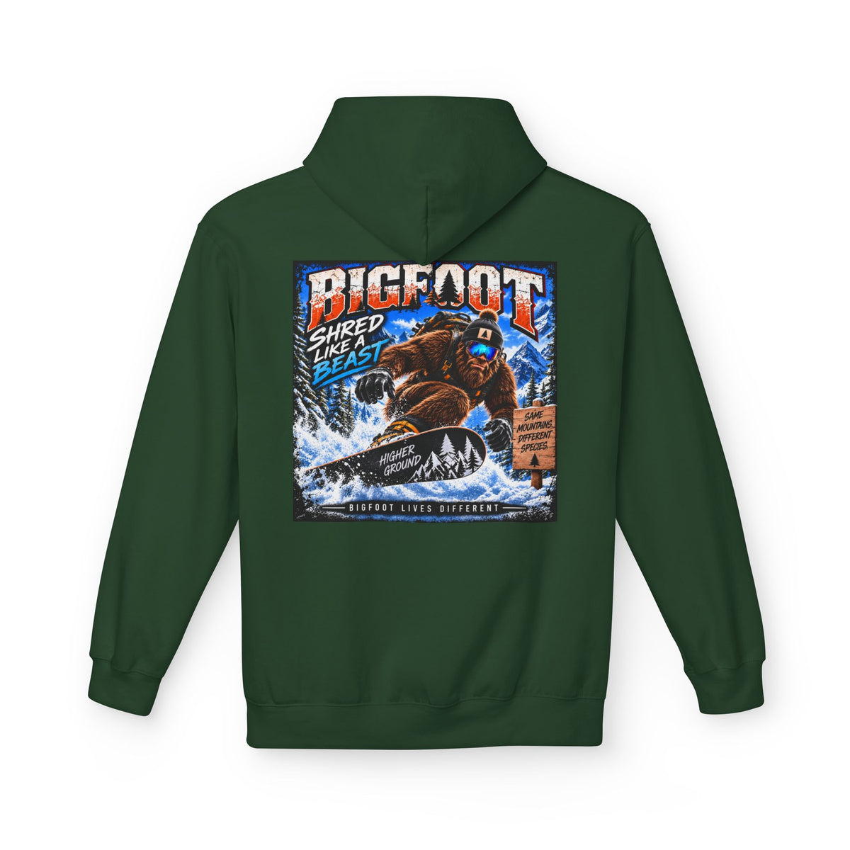 Back Print -  Bigfoot Sasquatch Graphic Hoodie | Mountain Forest Cryptid Design