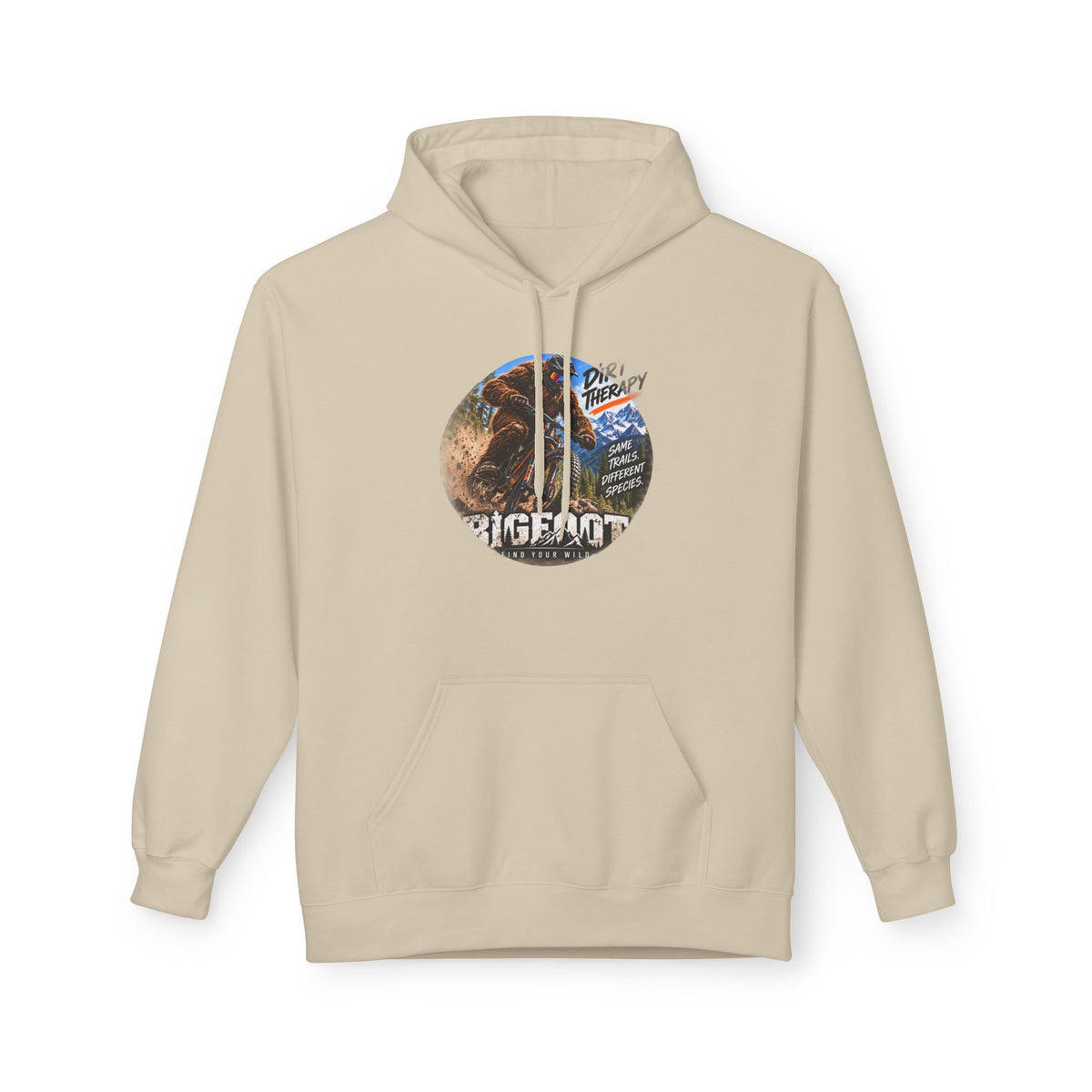 Bigfoot Vintage Forest Circle hoodie | Sasquatch Retro Nature Design