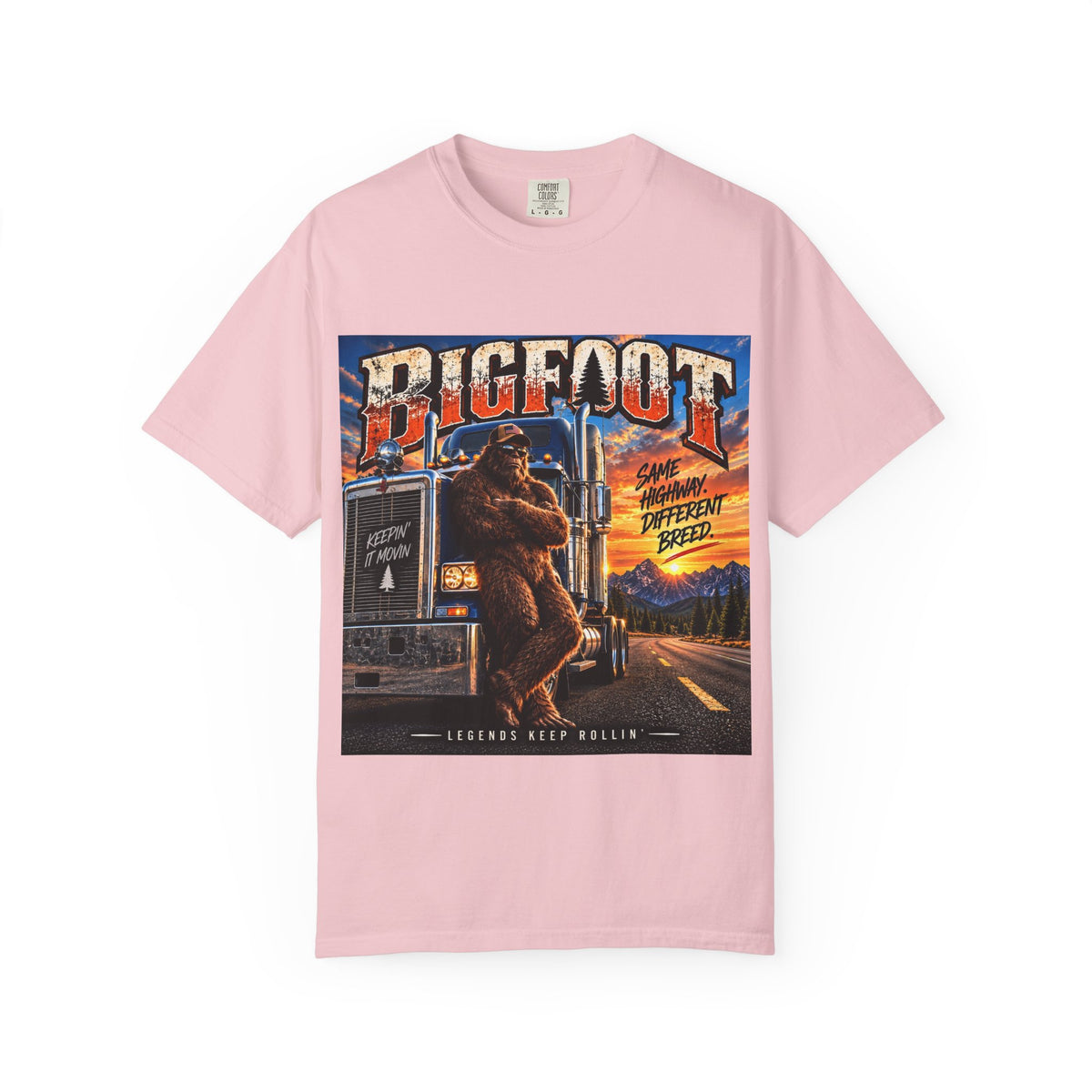 Bigfoot Trucker Vintage Graphic T-Shirt | Sasquatch Highway Retro Design