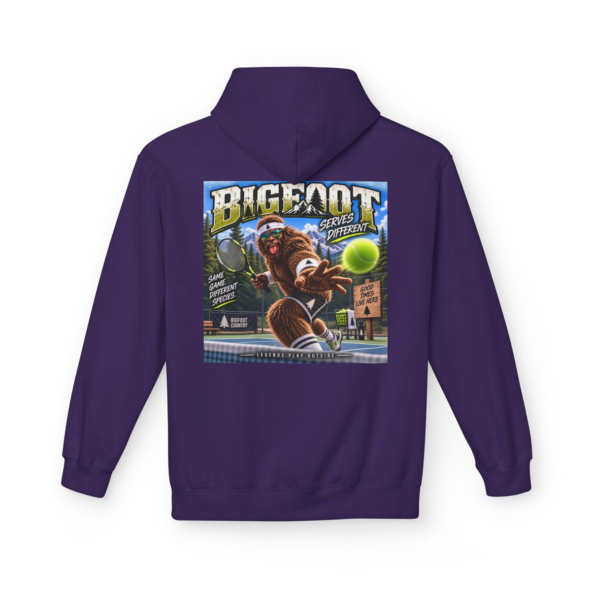 Back Print -  Bigfoot Retro Poster Hoodie | Sasquatch Vintage Cryptid Design